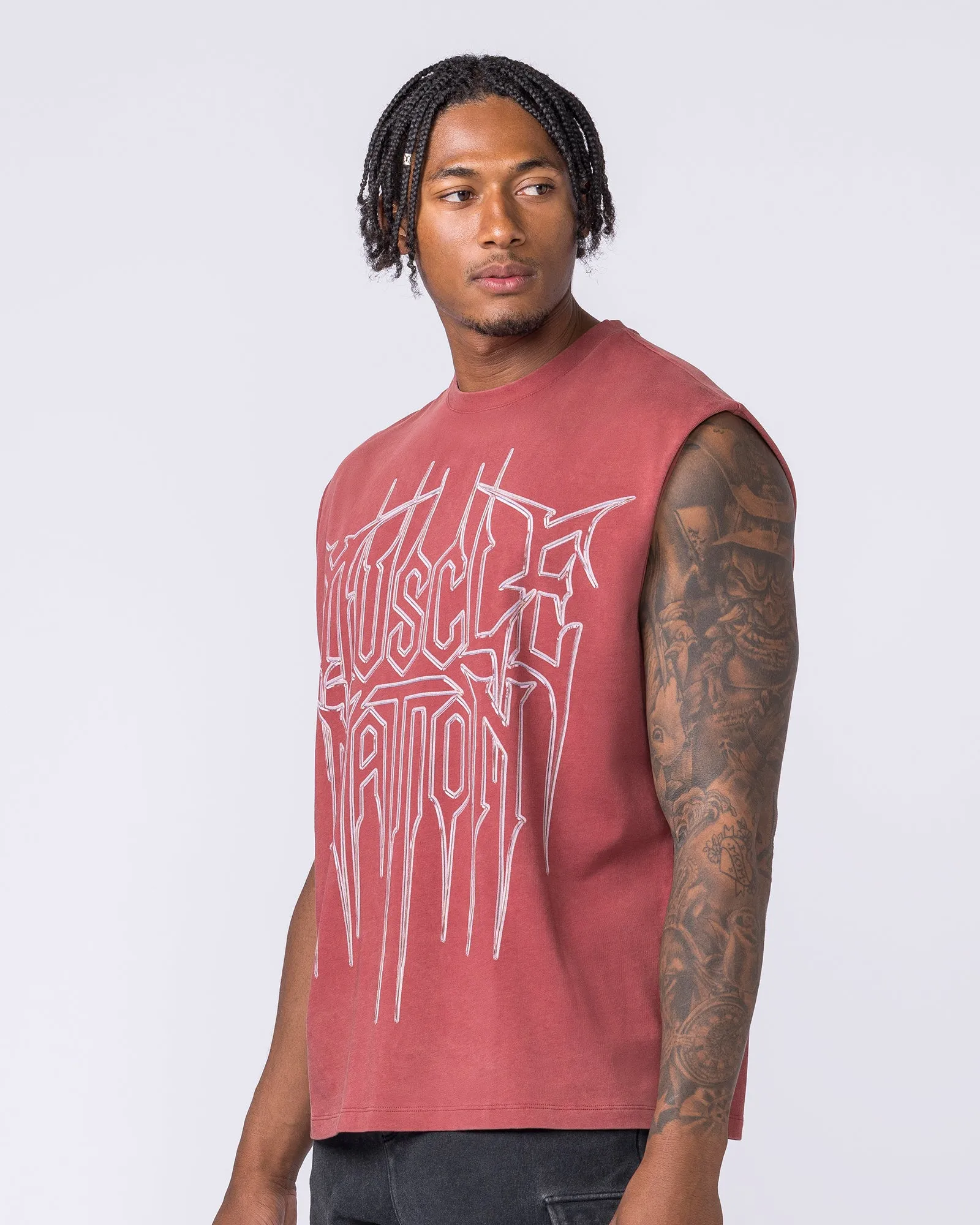 Metalcore Vintage Boxy Muscle Tank - Washed Rust sold by Muscle Nation product image thumbnail 4
