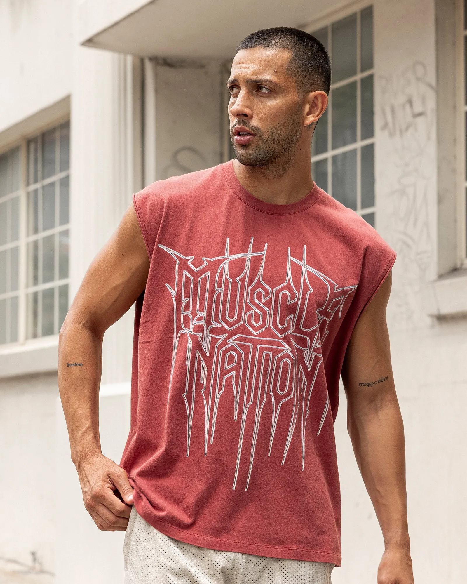 Metalcore Vintage Boxy Muscle Tank - Washed Rust sold by Muscle Nation