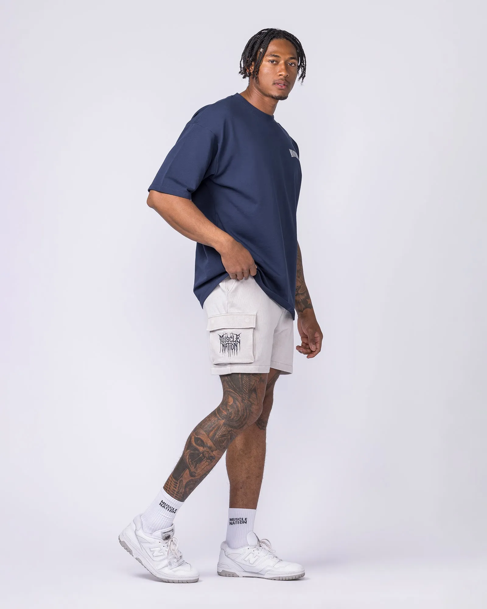 Off Duty Oversized Tee - Navy sold by Muscle Nation product image thumbnail 5