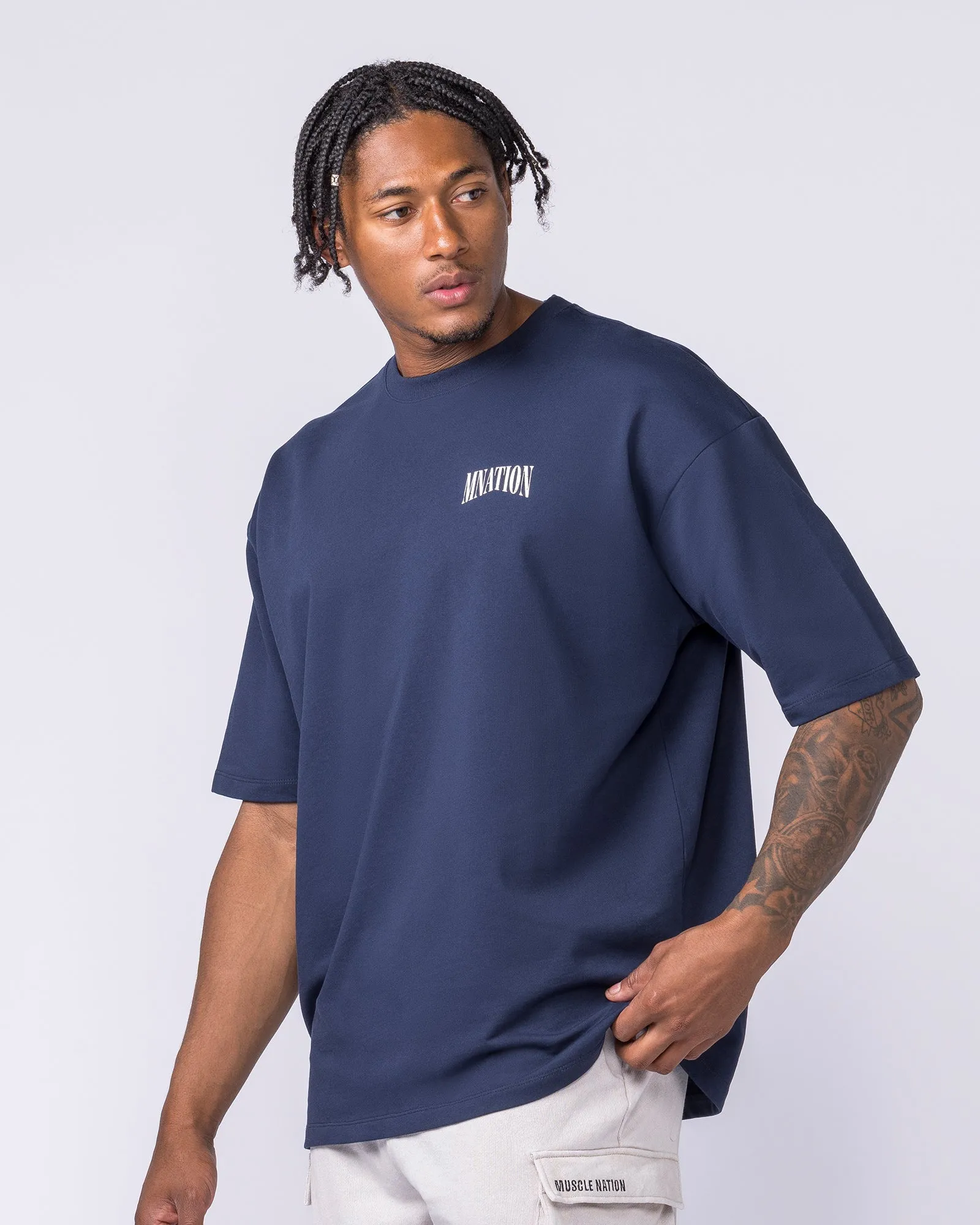 Off Duty Oversized Tee - Navy sold by Muscle Nation product image thumbnail 3