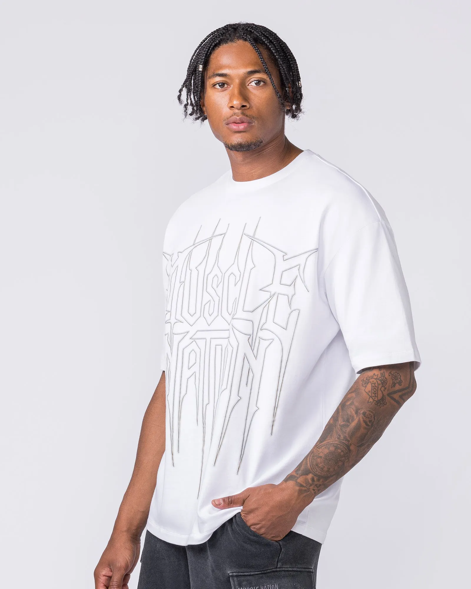 Metalcore Oversized Tee - White sold by Muscle Nation product image thumbnail 4