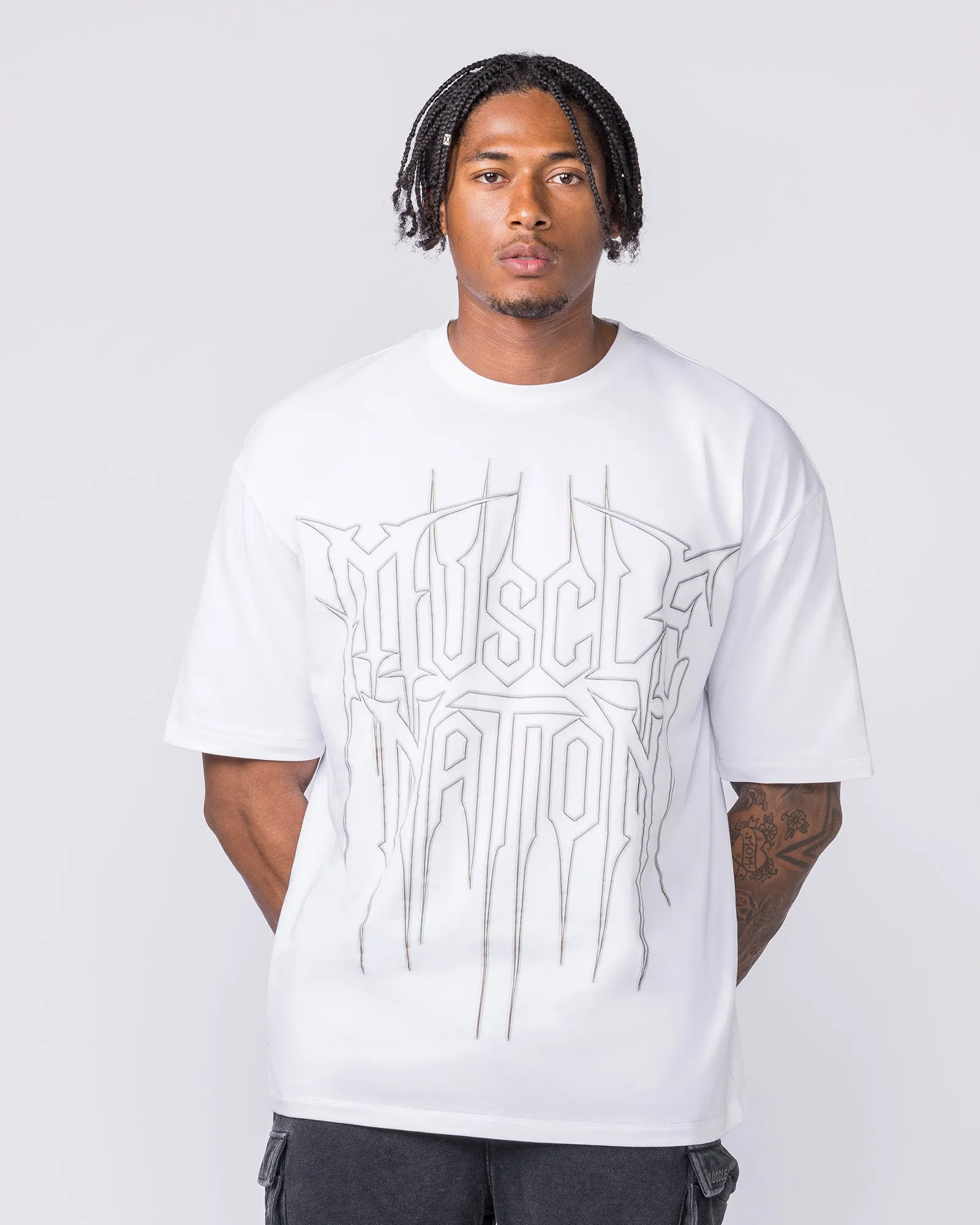 Metalcore Oversized Tee - White sold by Muscle Nation product image thumbnail 2