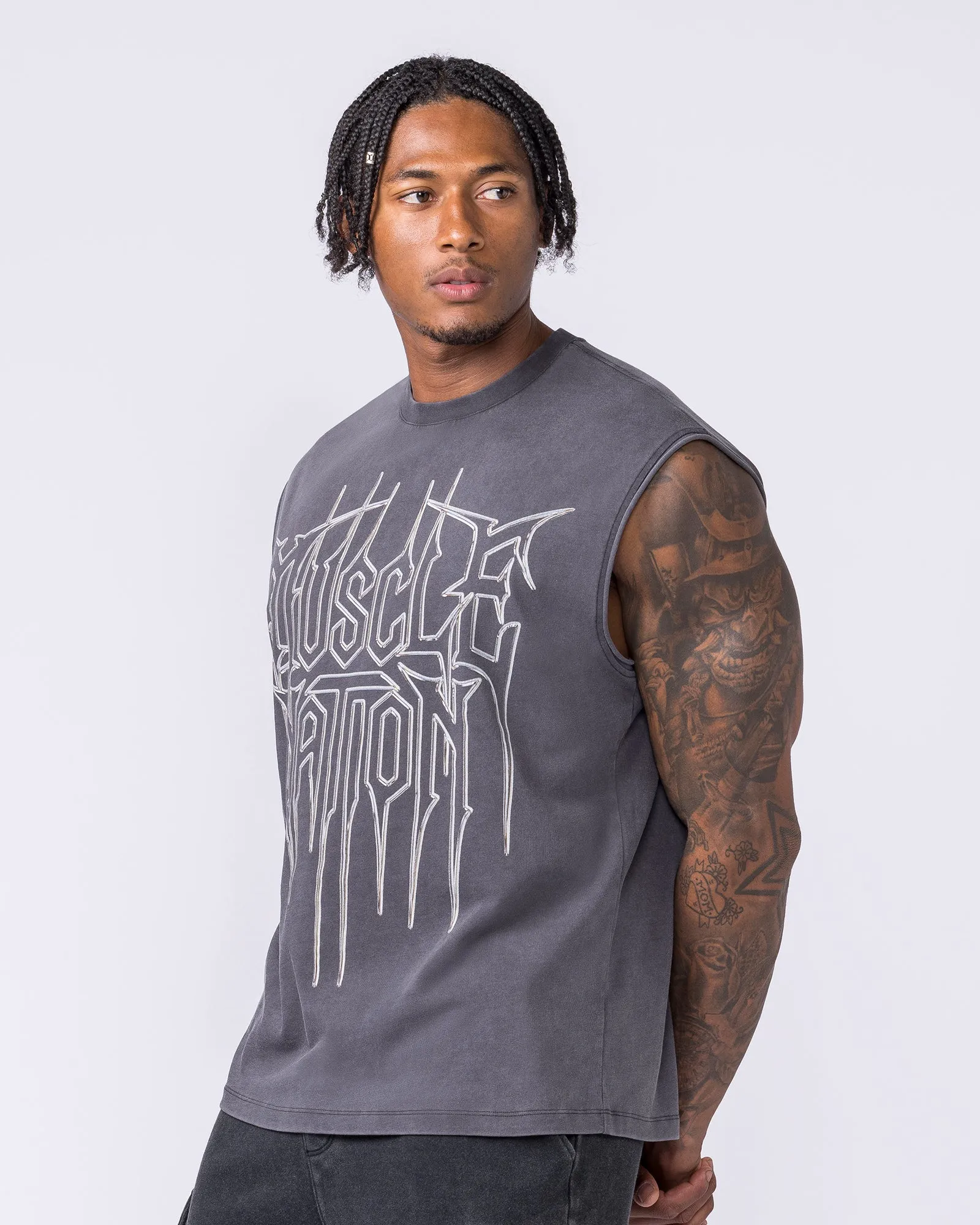 Metalcore Vintage Boxy Muscle Tank - Washed Dark Tornado sold by Muscle Nation product image thumbnail 4