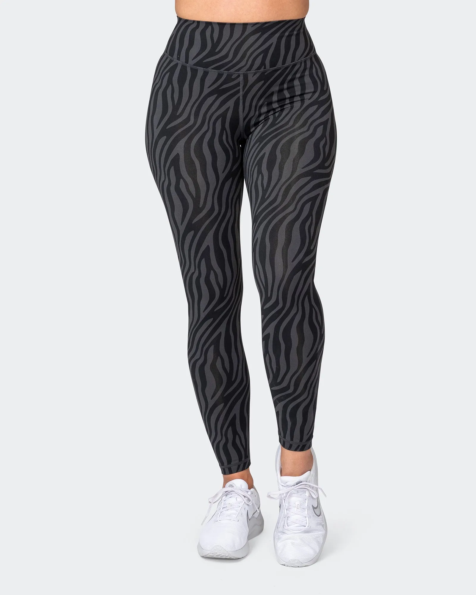 Signature Scrunch Ankle Length Leggings - Monochrome Zebra Print sold by Muscle Nation product image thumbnail 2