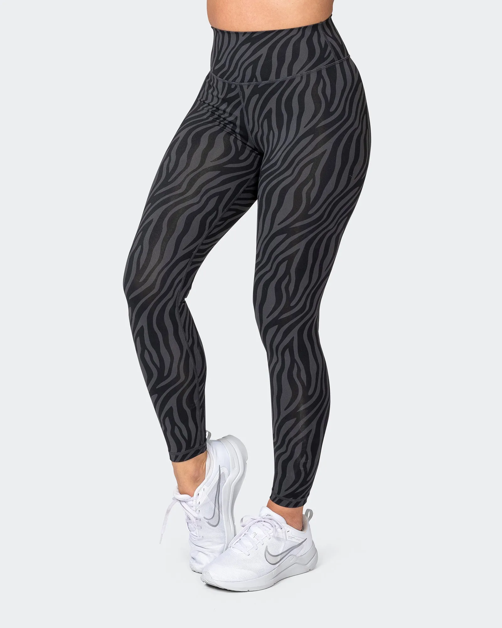 Signature Scrunch Ankle Length Leggings - Monochrome Zebra Print sold by Muscle Nation product image thumbnail 3