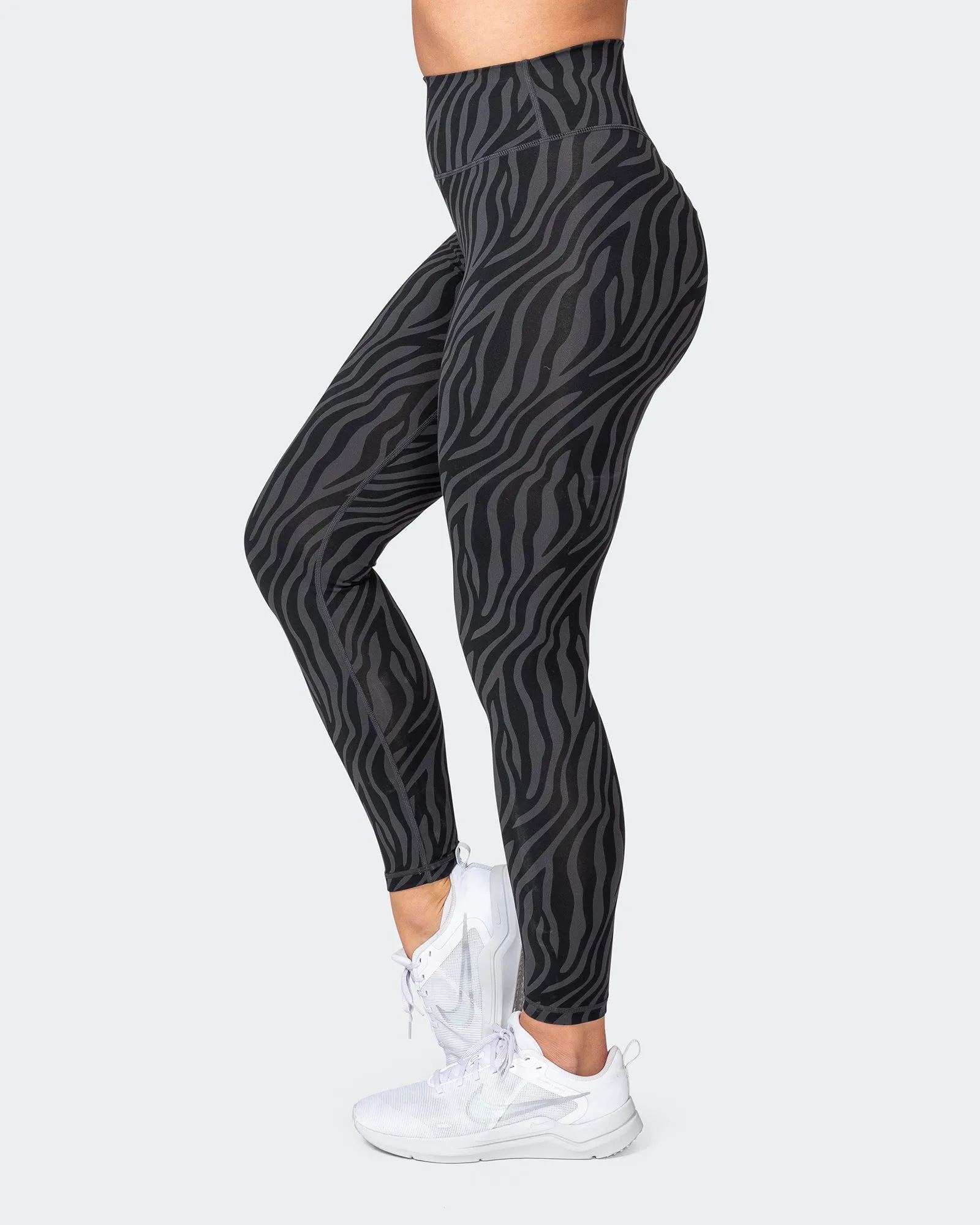 Signature Scrunch Ankle Length Leggings - Monochrome Zebra Print sold by Muscle Nation product image thumbnail 4