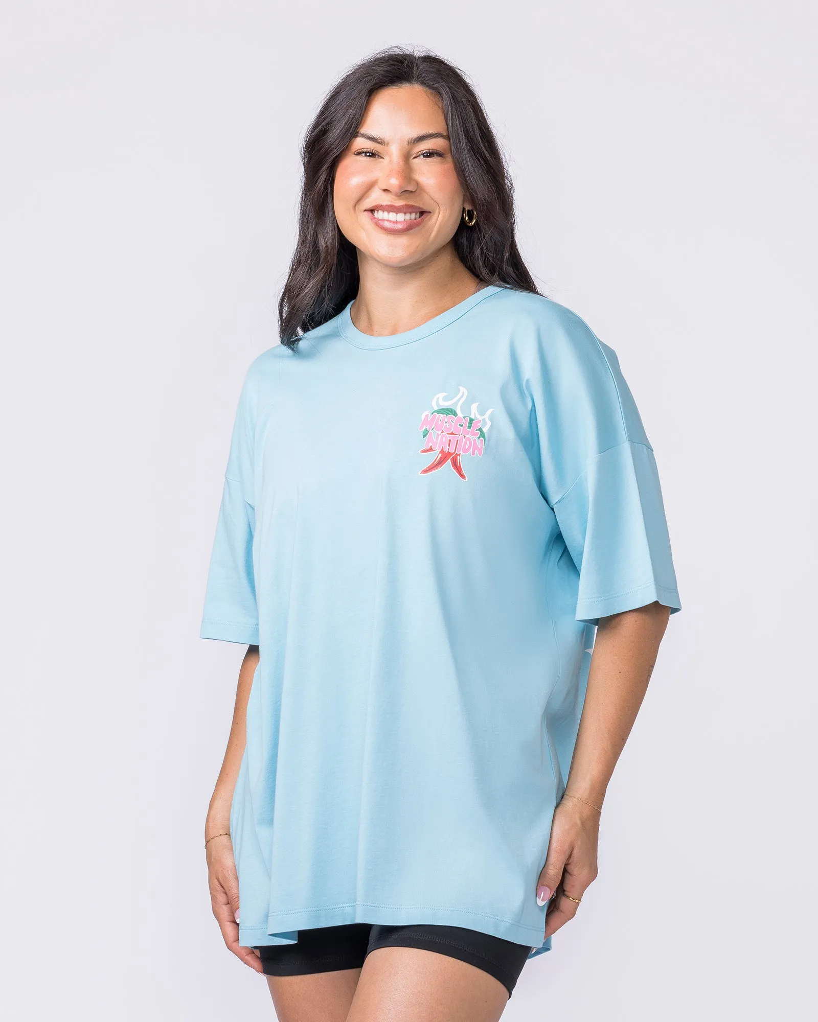 Super Hot Oversized Tee - Lagoon sold by Muscle Nation product image thumbnail 4