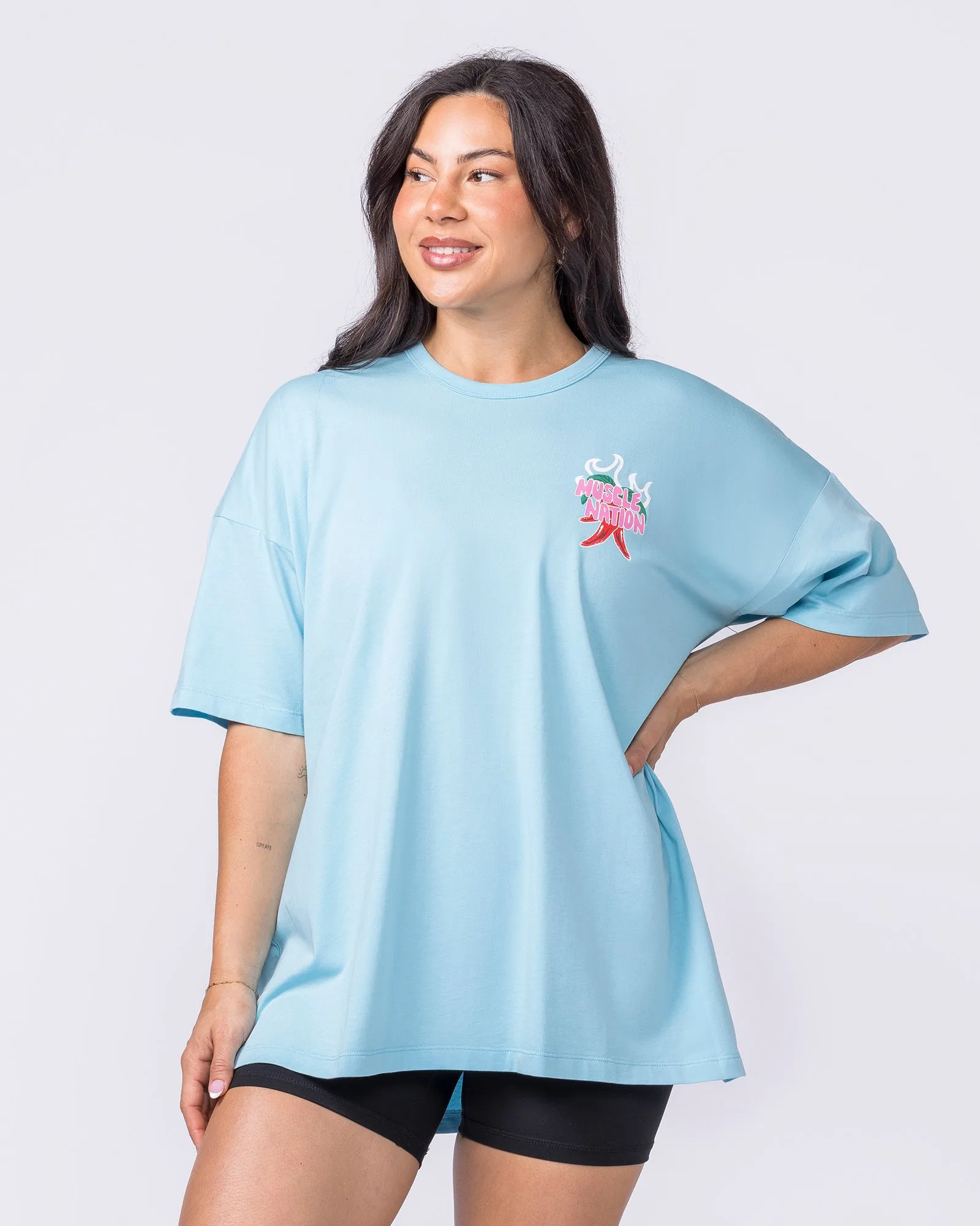 Super Hot Oversized Tee - Lagoon sold by Muscle Nation product image thumbnail 3