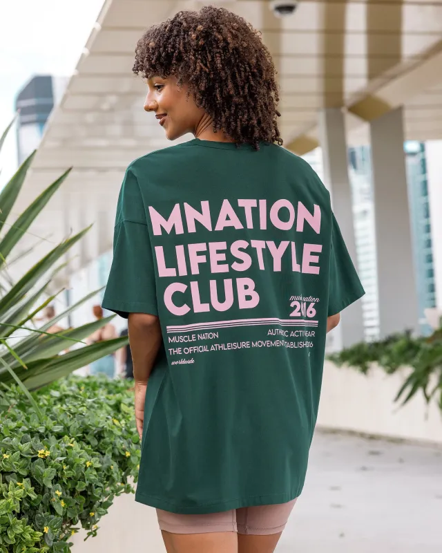 Lifestyle Club Oversized Tee - Sporting Green sold by Muscle Nation
