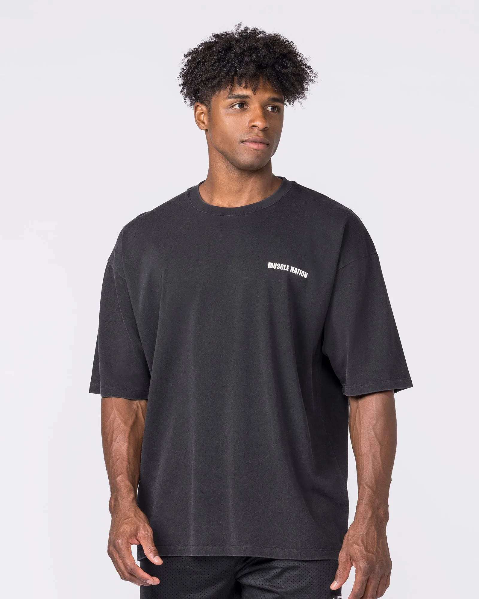 Essential Oversized Vintage Tee - Washed Black sold by Muscle Nation product image thumbnail 3