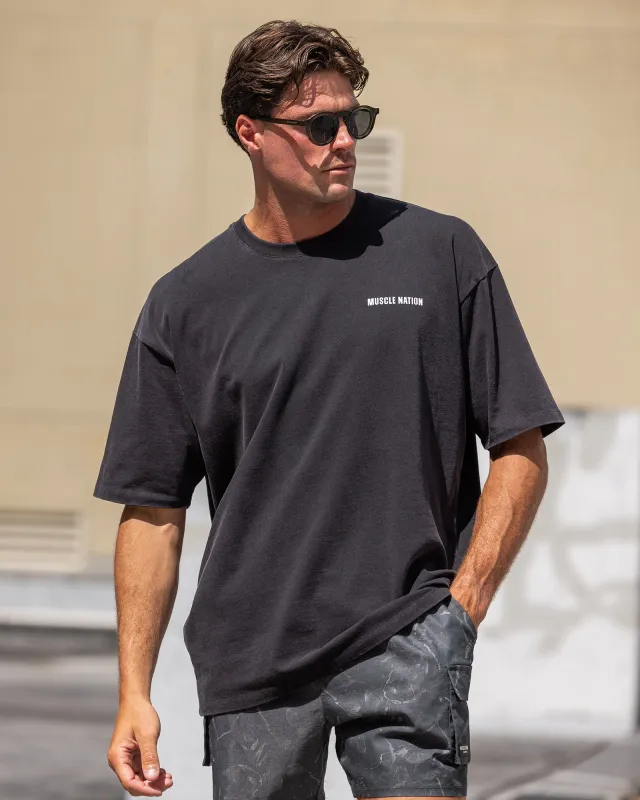 Essential Oversized Vintage Tee - Washed Black sold by Muscle Nation