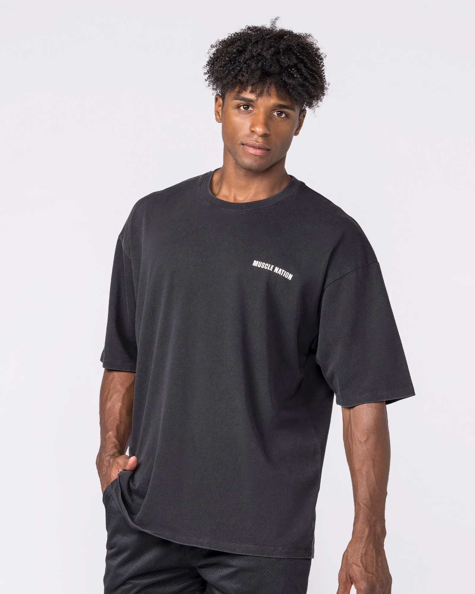 Essential Oversized Vintage Tee - Washed Black sold by Muscle Nation product image thumbnail 4