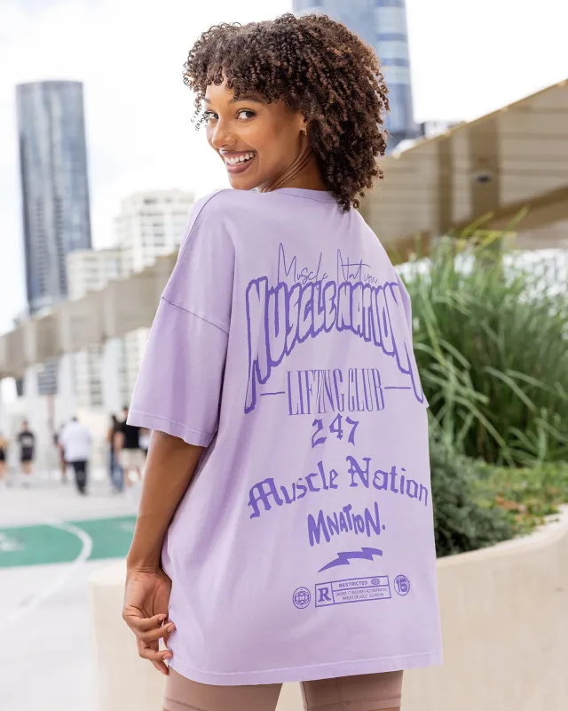 Rated R Oversized Vintage Tee - Washed Lavender sold by Muscle Nation