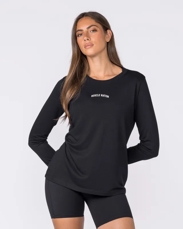 Routine Long Sleeve Top - Black made by Muscle Nation