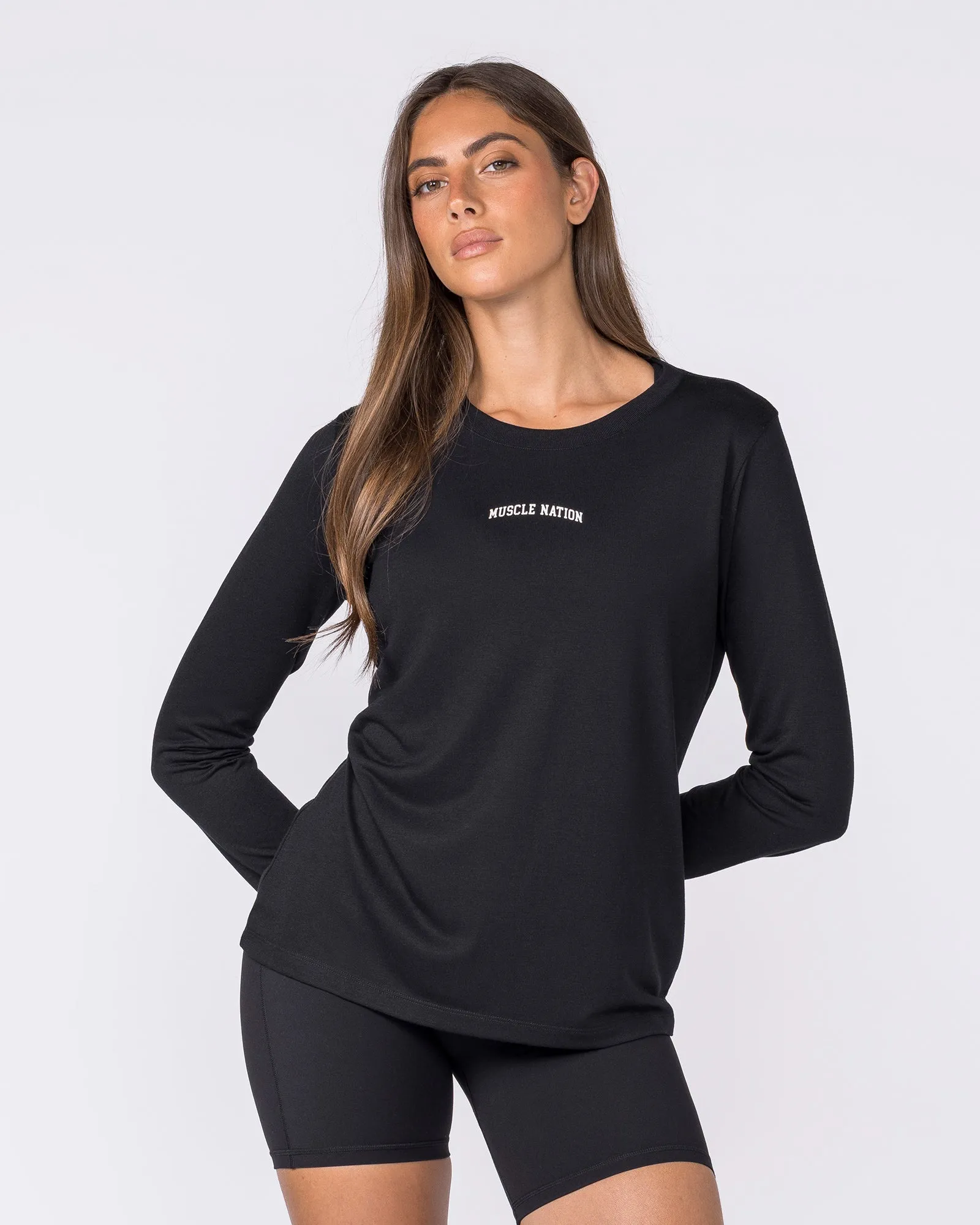 Routine Long Sleeve Top - Black sold by Muscle Nation