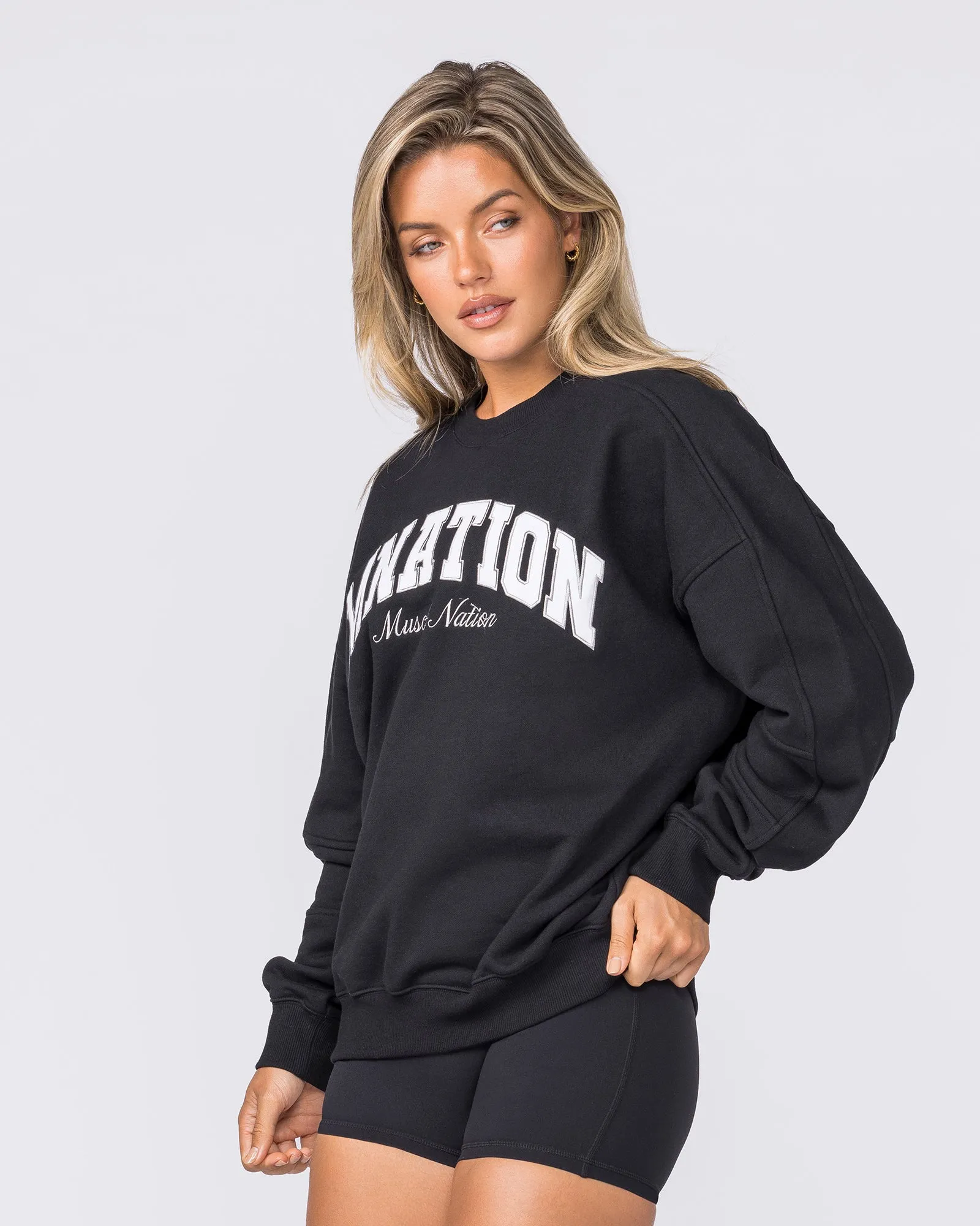 Studio Boxy Pullover - Black sold by Muscle Nation product image thumbnail 4