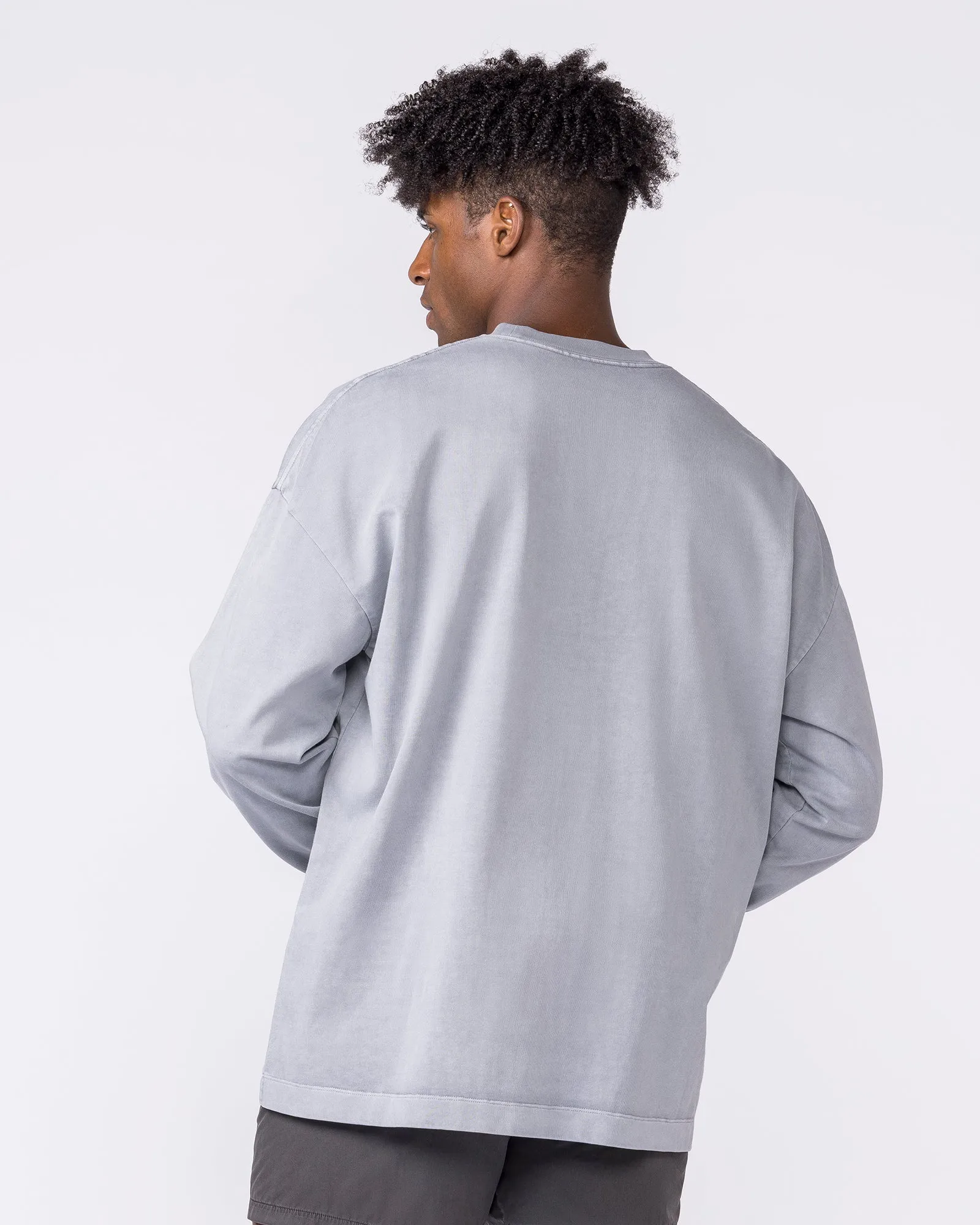 Essential Oversized Long Sleeve Tee - Washed Cement sold by Muscle Nation product image thumbnail 2