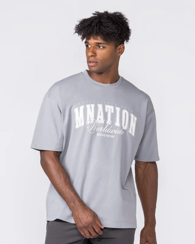 Worldclass Oversized Vintage Tee - Washed Cement made by Muscle Nation
