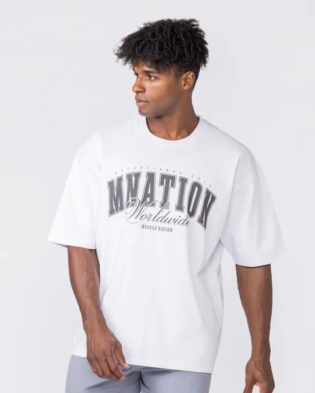 Worldclass Oversized Tee - White made by Muscle Nation
