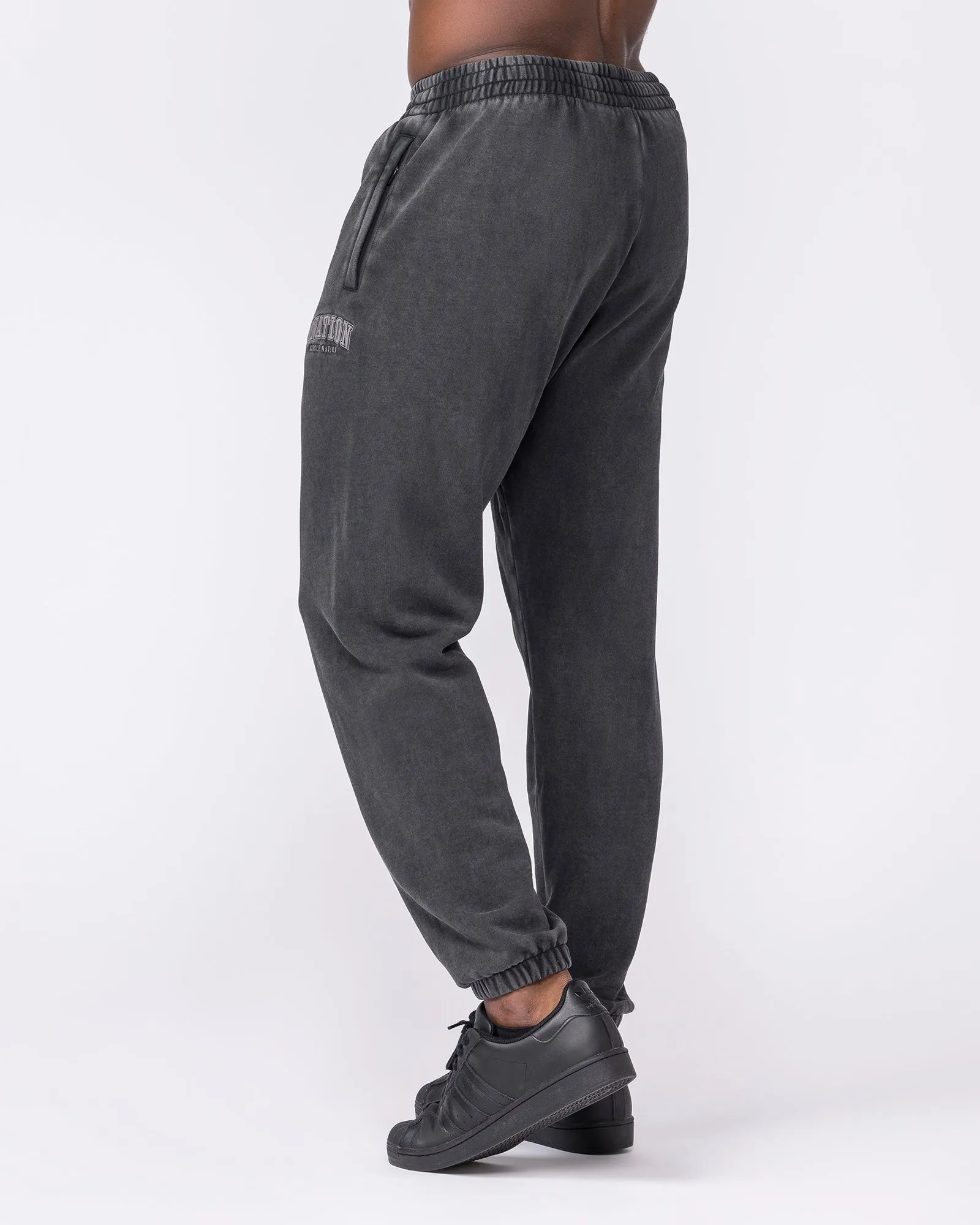 Worldclass Vintage Trackies - Washed Black sold by Muscle Nation product image thumbnail 2