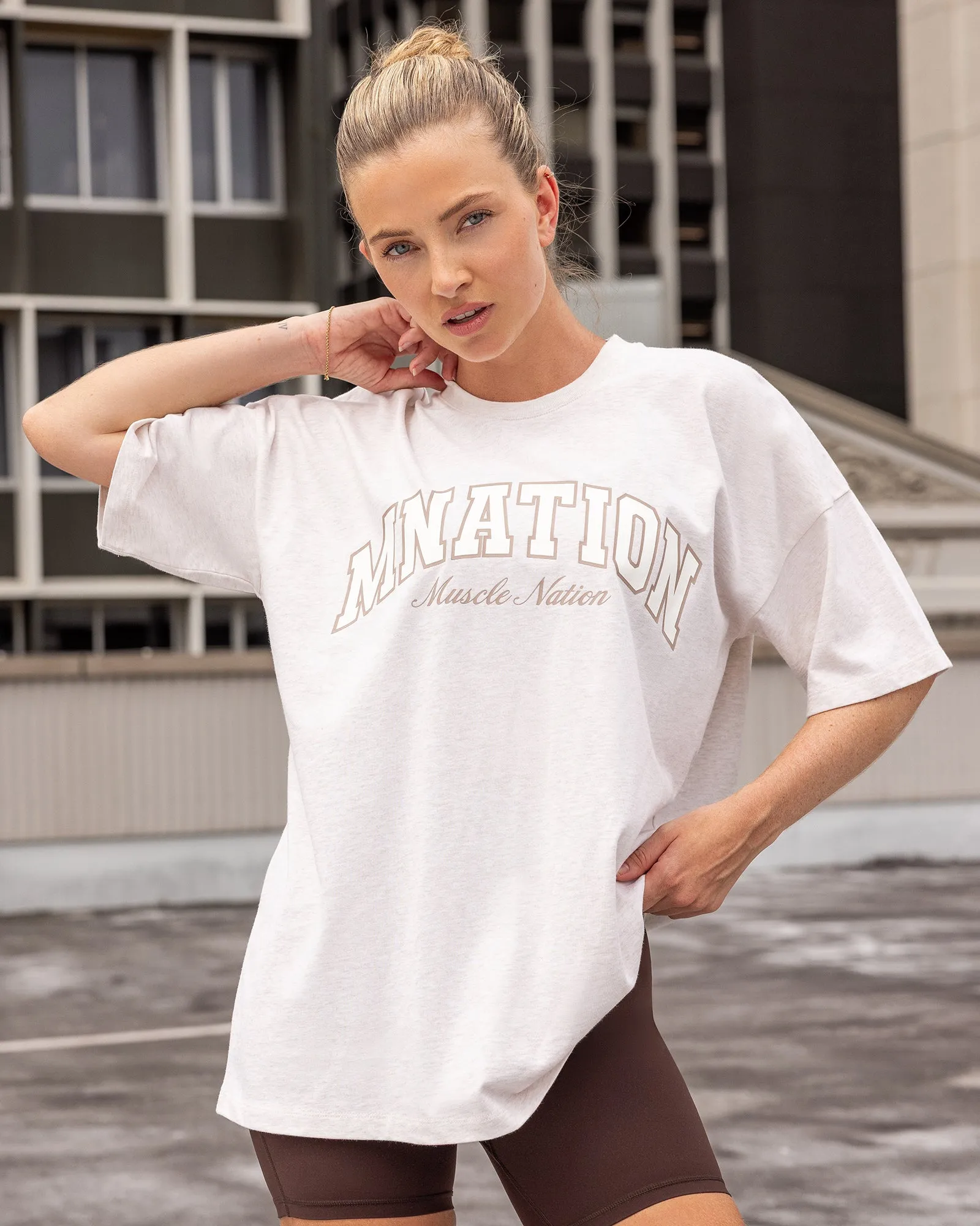 Studio Oversized Tee - Dew Marl sold by Muscle Nation