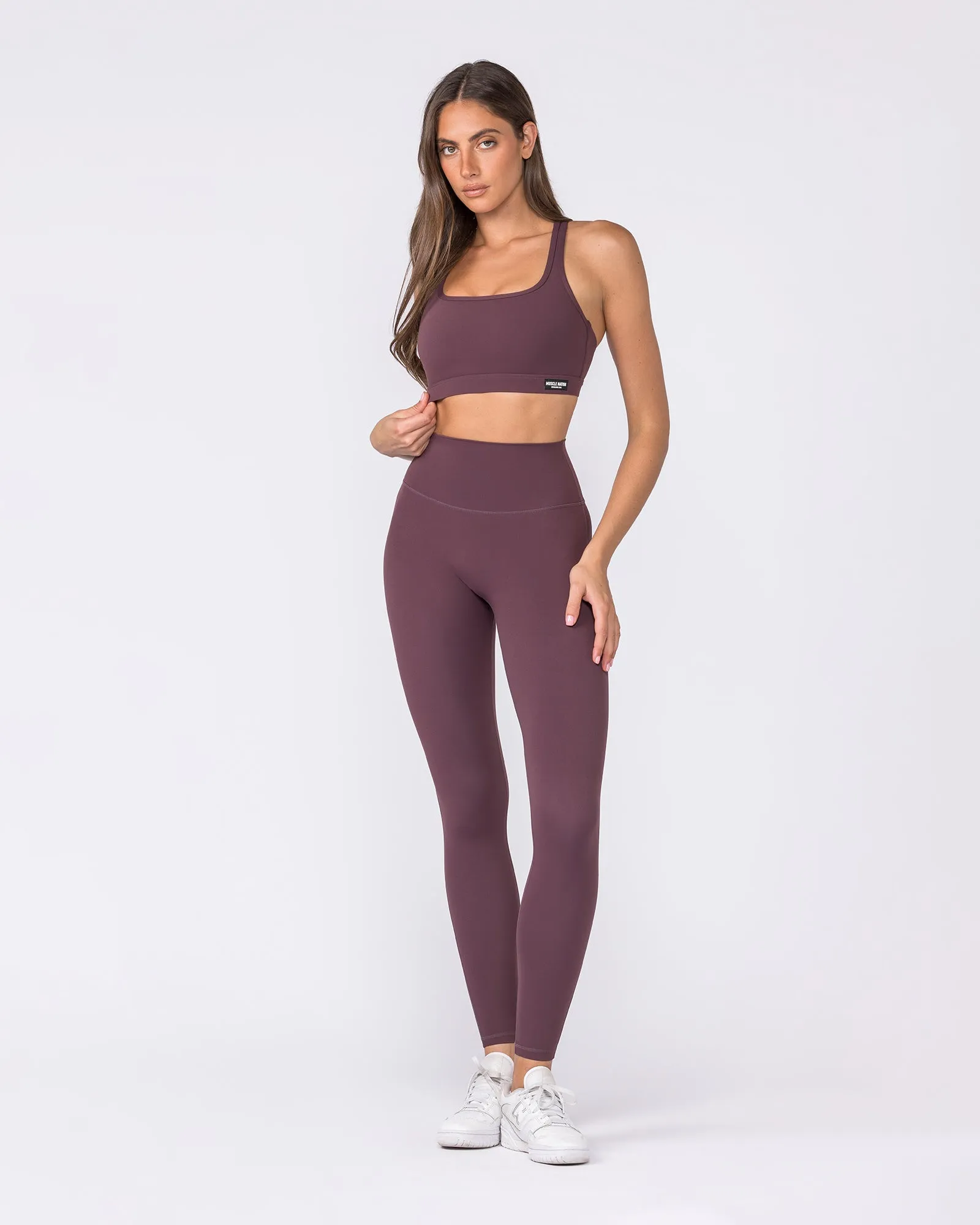 Aura Peachy High Invisible Scrunch Ankle Leggings - Dark Cherry sold by Muscle Nation product image thumbnail 5