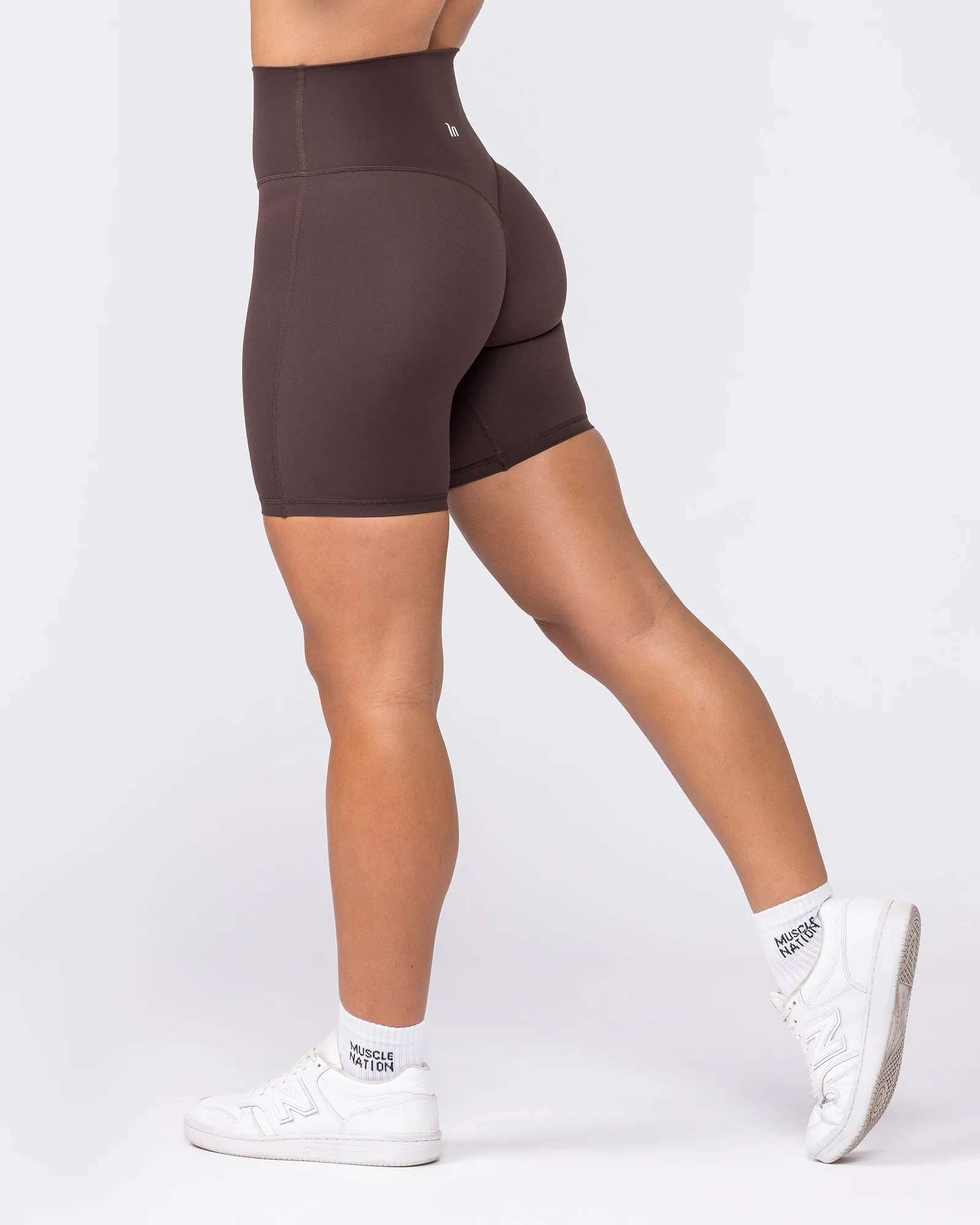 Aura Peachy High Invisible Scrunch Bike Shorts - Cocoa sold by Muscle Nation product image thumbnail 3