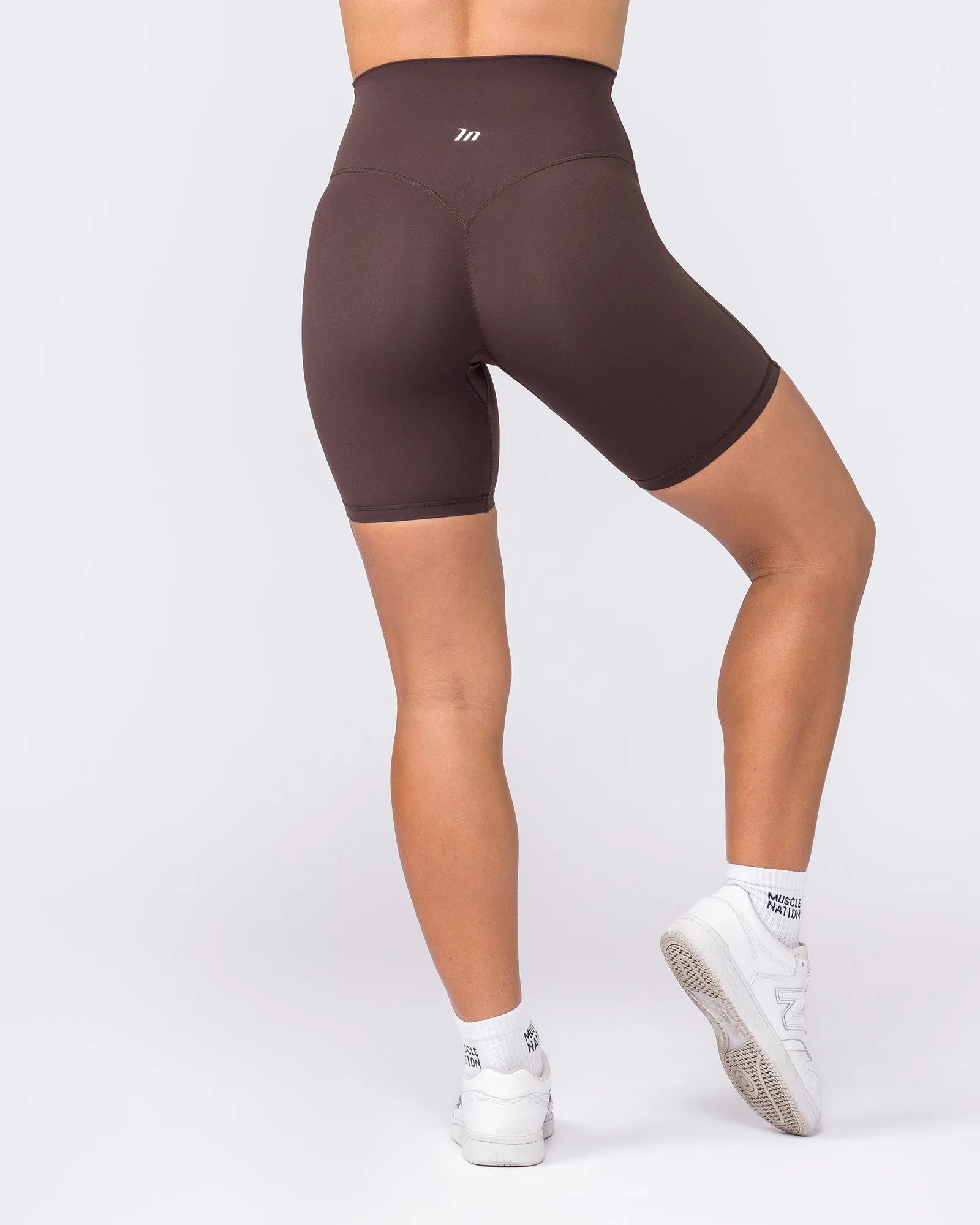 Aura Peachy High Invisible Scrunch Bike Shorts - Cocoa sold by Muscle Nation product image thumbnail 5