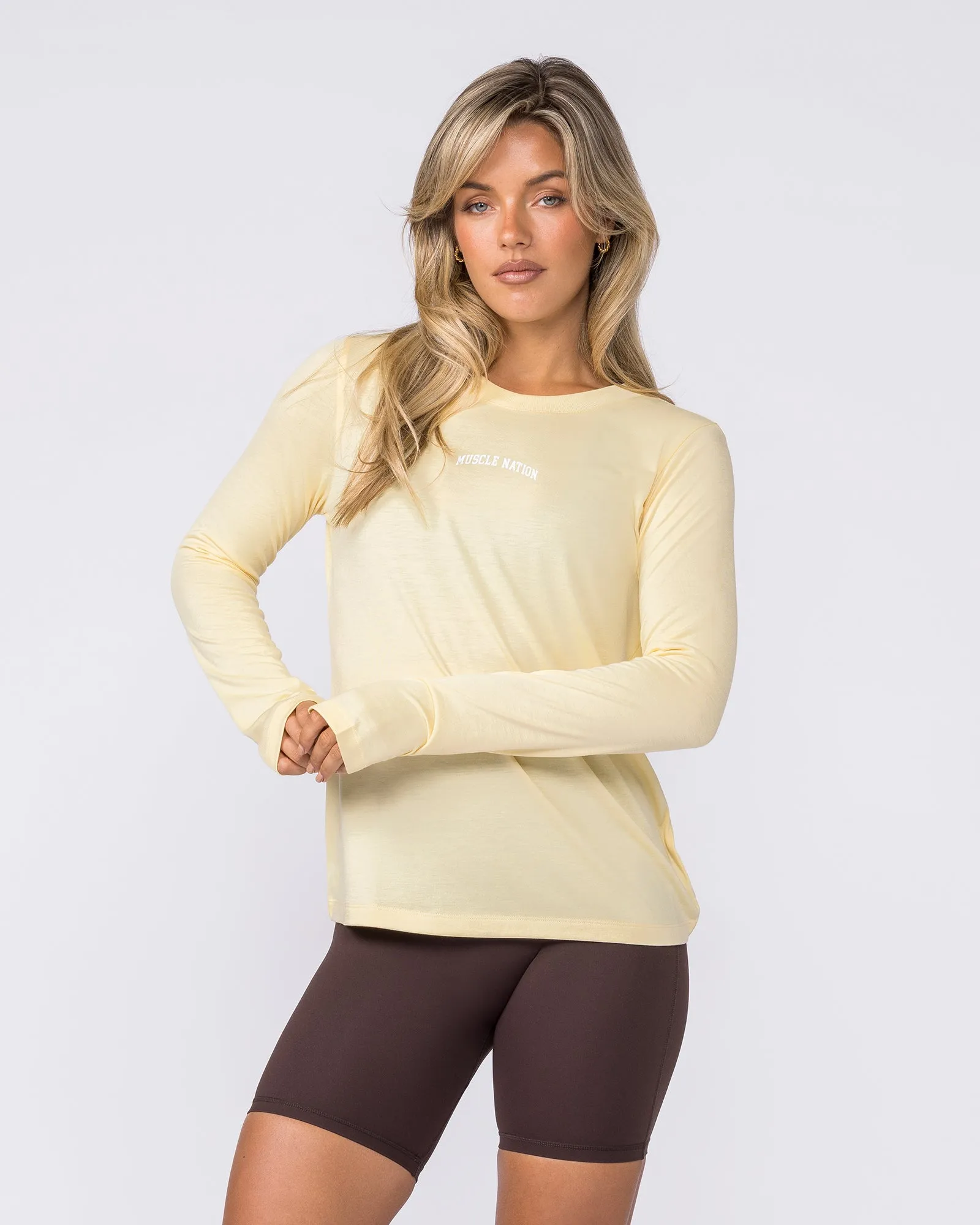 Routine Long Sleeve Top - Panna Cotta sold by Muscle Nation product image thumbnail 3