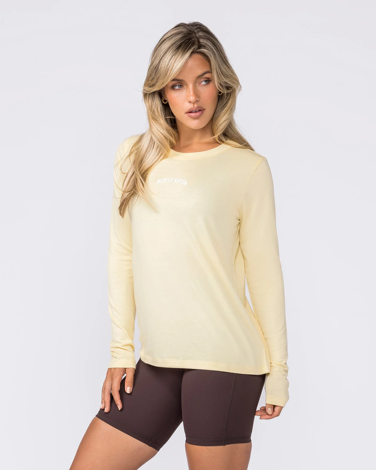 Routine Long Sleeve Top - Panna Cotta sold by Muscle Nation product image thumbnail 4