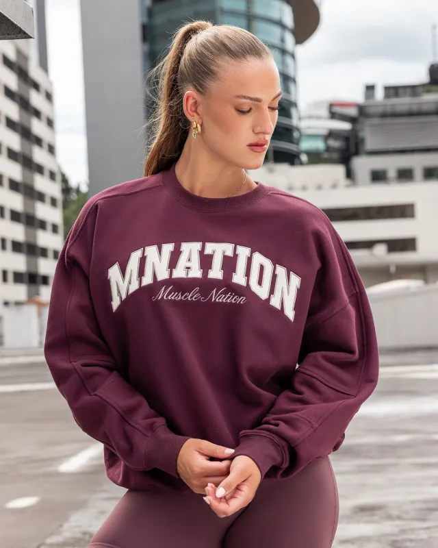 Studio Boxy Pullover - Dark Cherry made by Muscle Nation