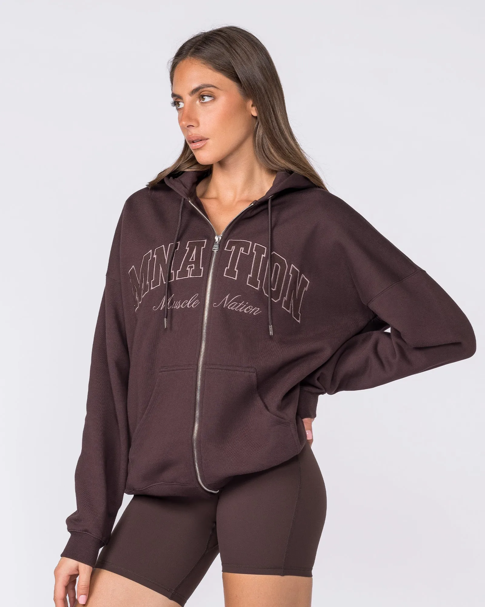 Routine Zip Through Hoodie - Cocoa sold by Muscle Nation product image thumbnail 4