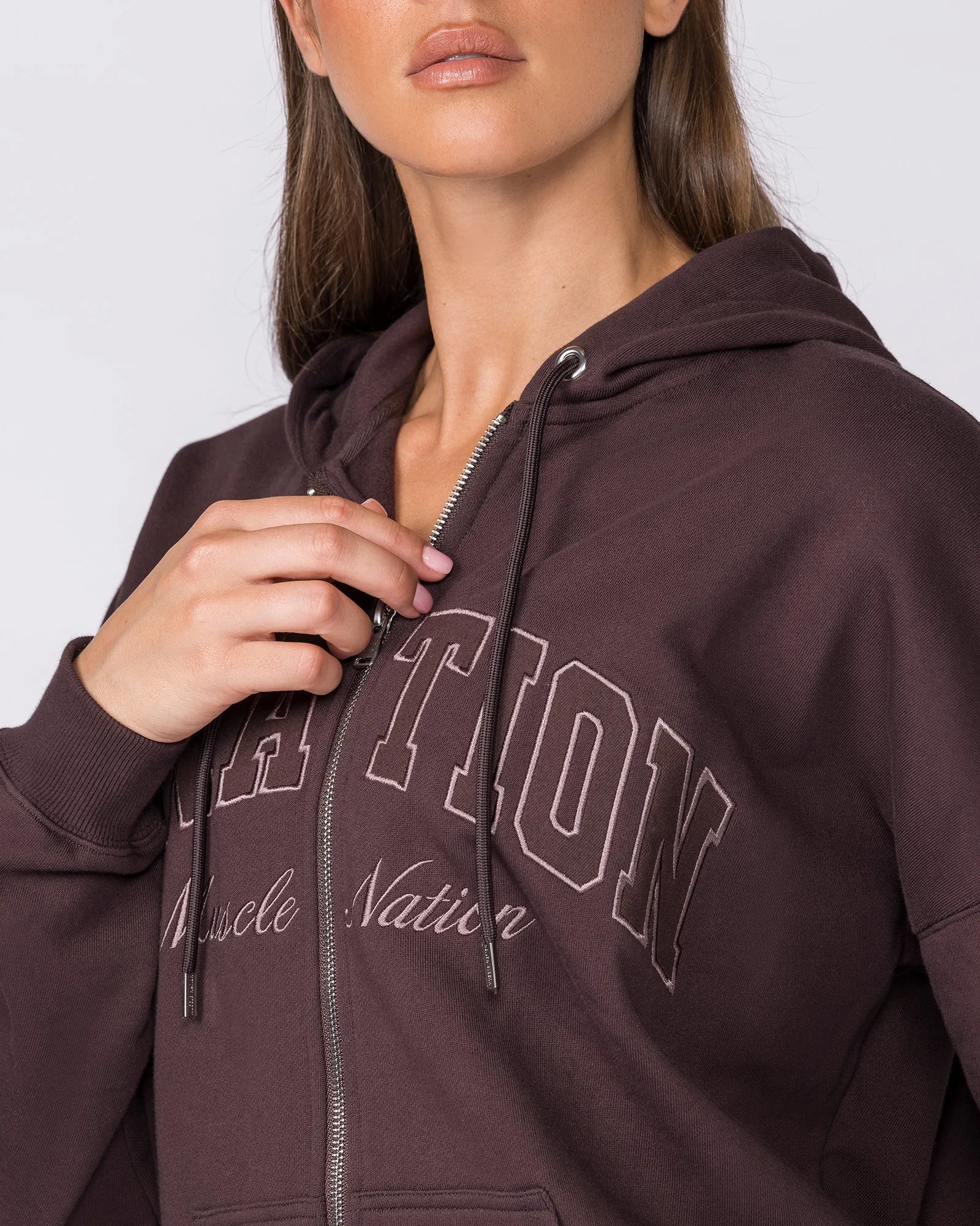 Routine Zip Through Hoodie - Cocoa sold by Muscle Nation product image thumbnail 2