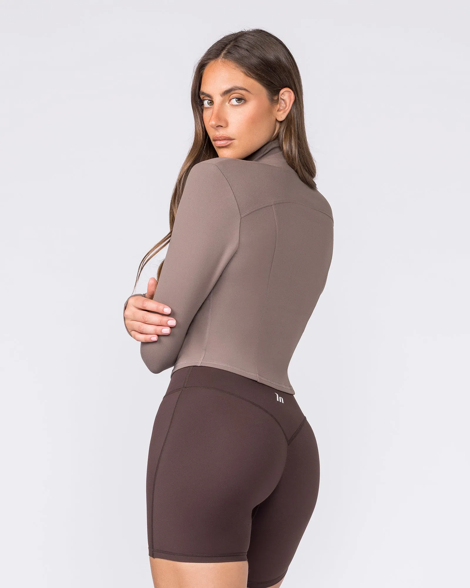 Favourite Cropped Zip Through - Taupe sold by Muscle Nation product image thumbnail 2