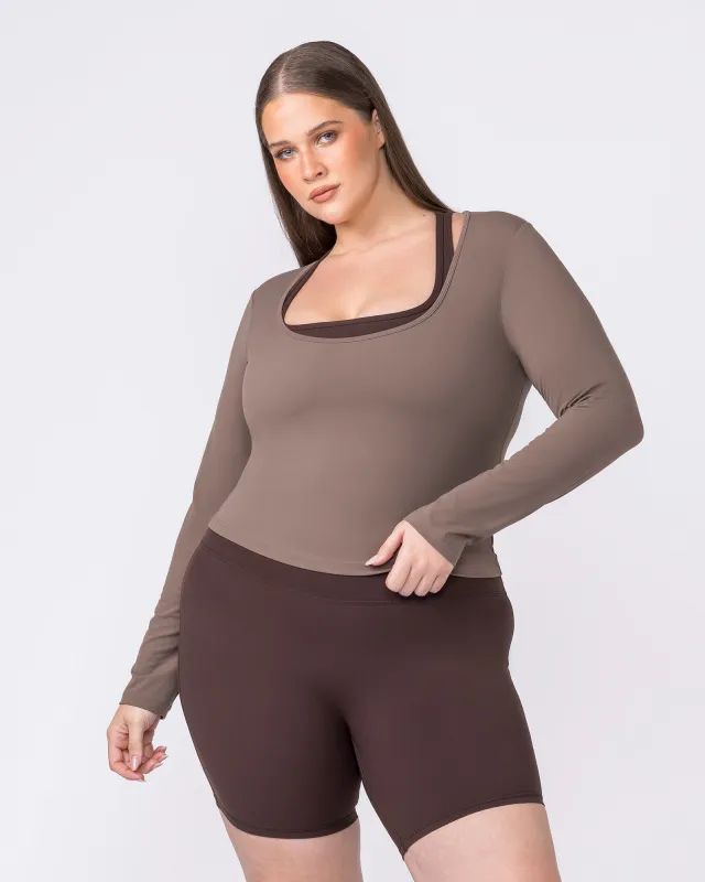 Base Long Sleeve Top - Taupe made by Muscle Nation