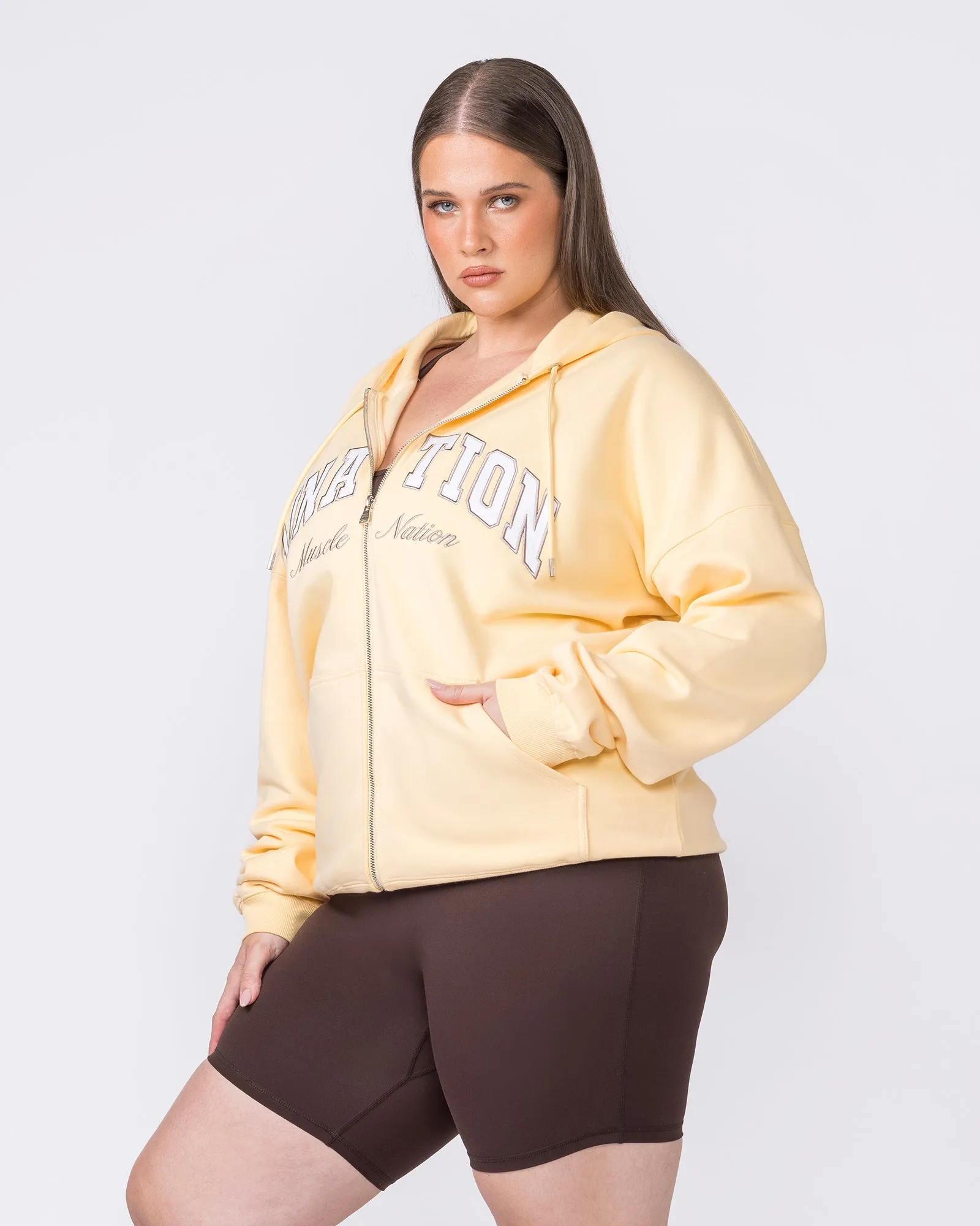 Routine Zip Through Hoodie - Panna Cotta sold by Muscle Nation product image thumbnail 3