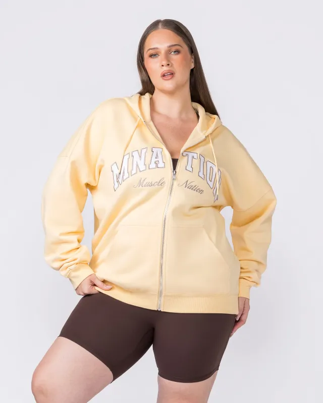 Routine Zip Through Hoodie - Panna Cotta made by Muscle Nation
