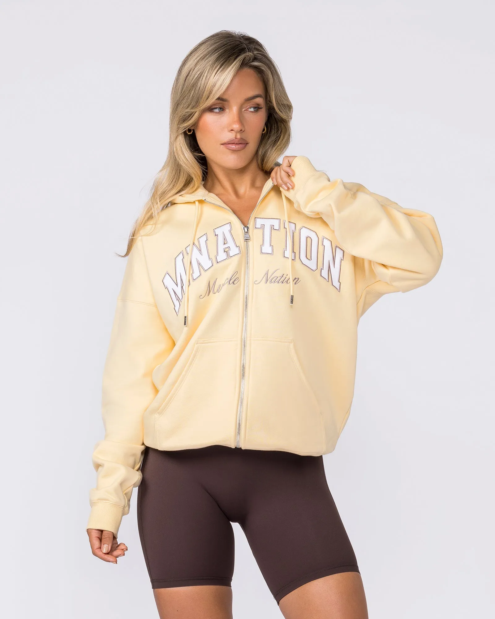 Routine Zip Through Hoodie - Panna Cotta sold by Muscle Nation product image thumbnail 4