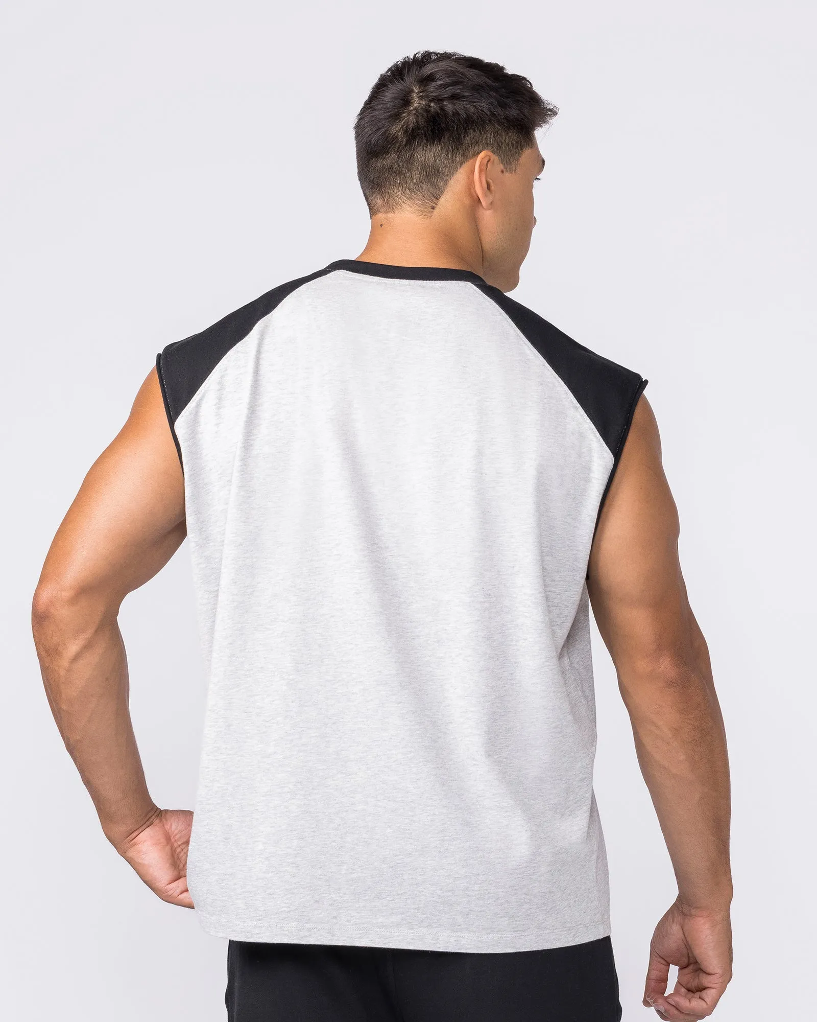 Essential Raglan Boxy Muscle Tank - Grey Marl / Black sold by Muscle Nation product image thumbnail 4
