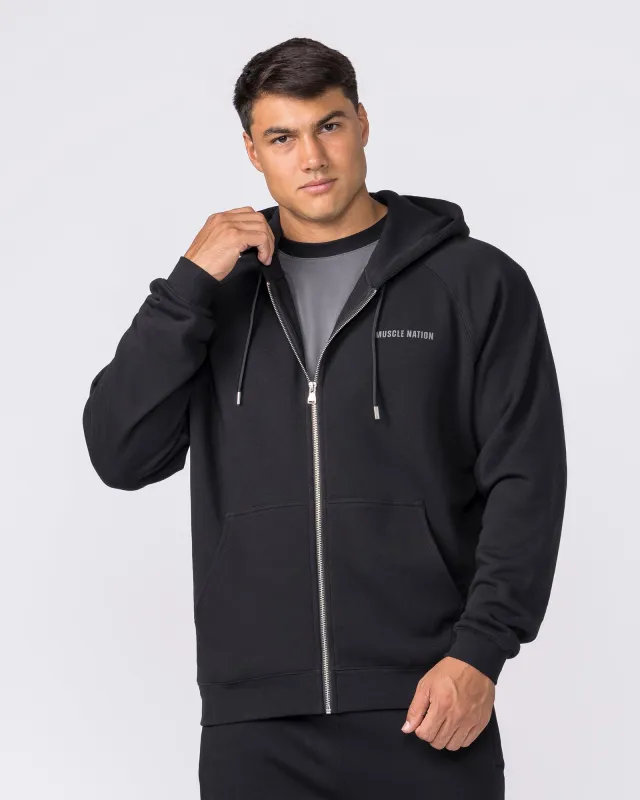 Essential Zip Hoodie - Black made by Muscle Nation