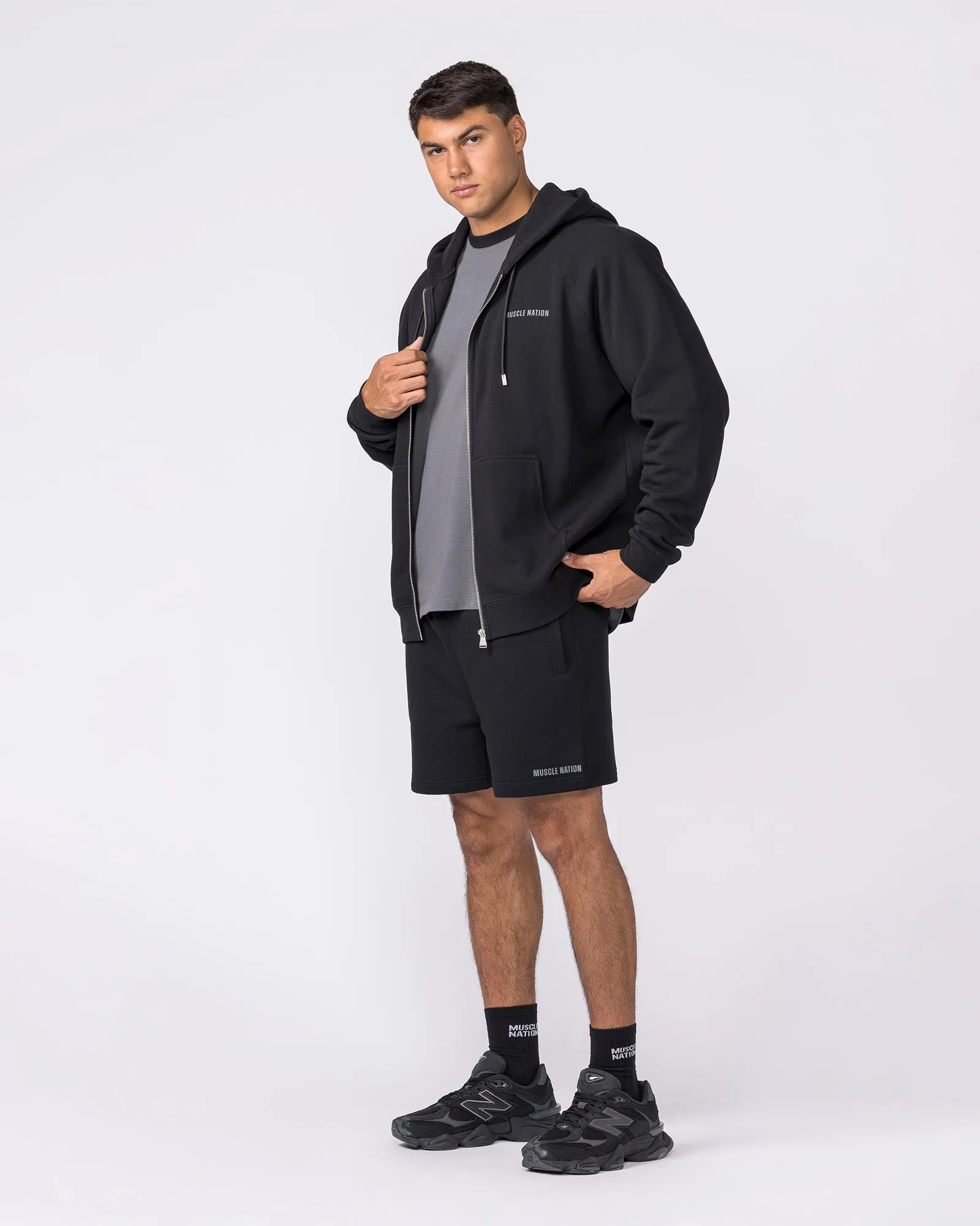 Essential Zip Hoodie - Black sold by Muscle Nation product image thumbnail 5