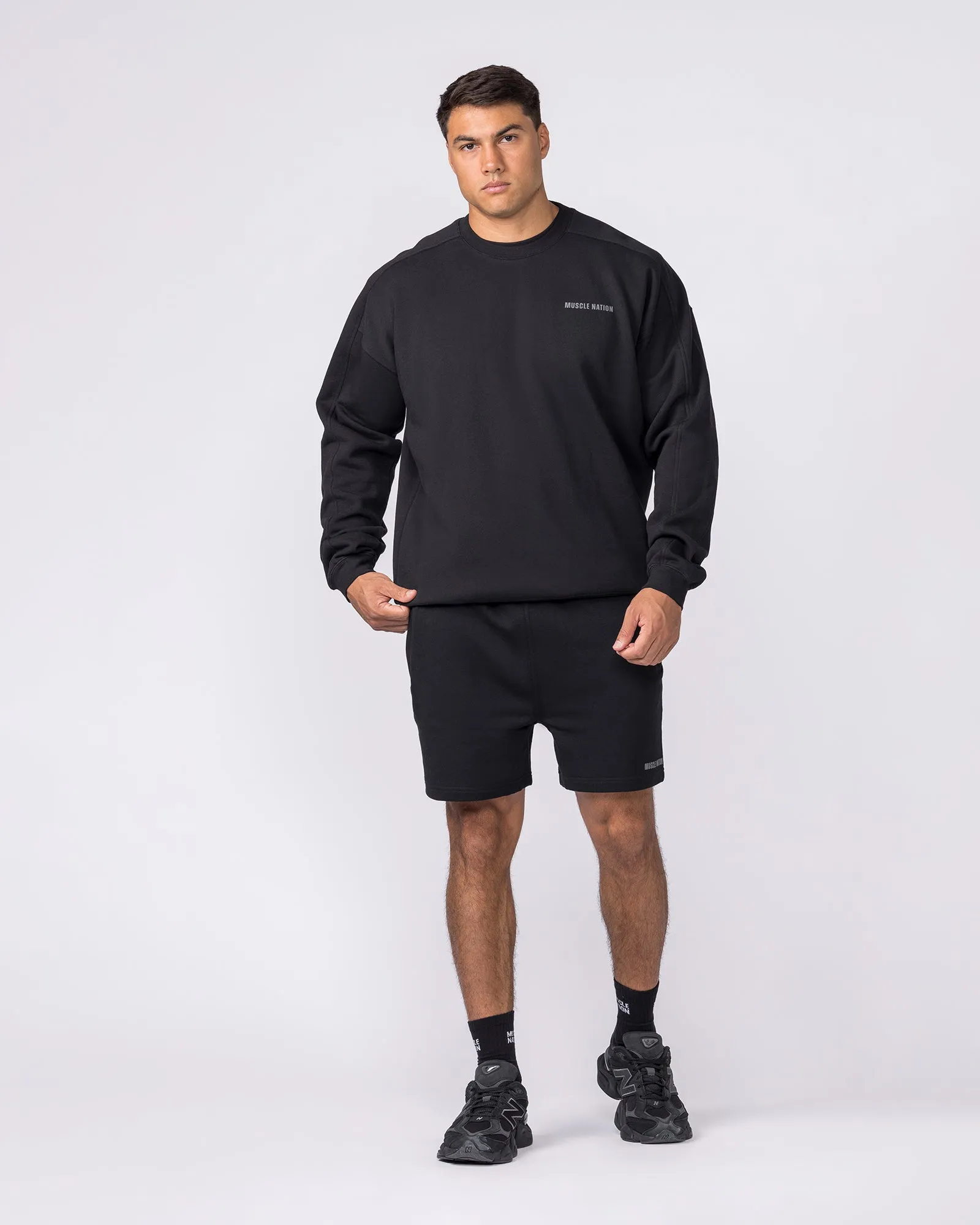Essential Crew Pullover - Black sold by Muscle Nation product image thumbnail 5