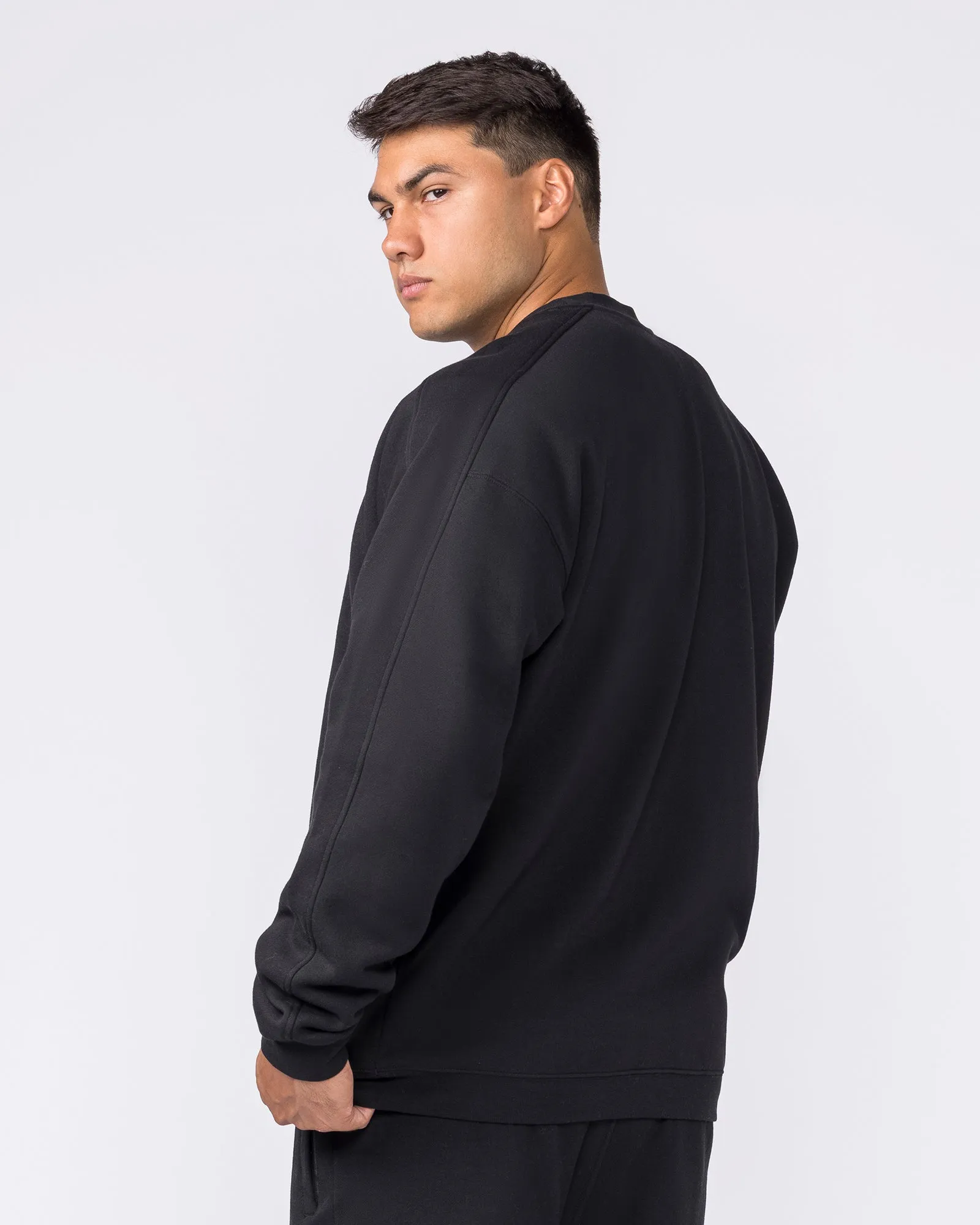 Essential Crew Pullover - Black sold by Muscle Nation product image thumbnail 2