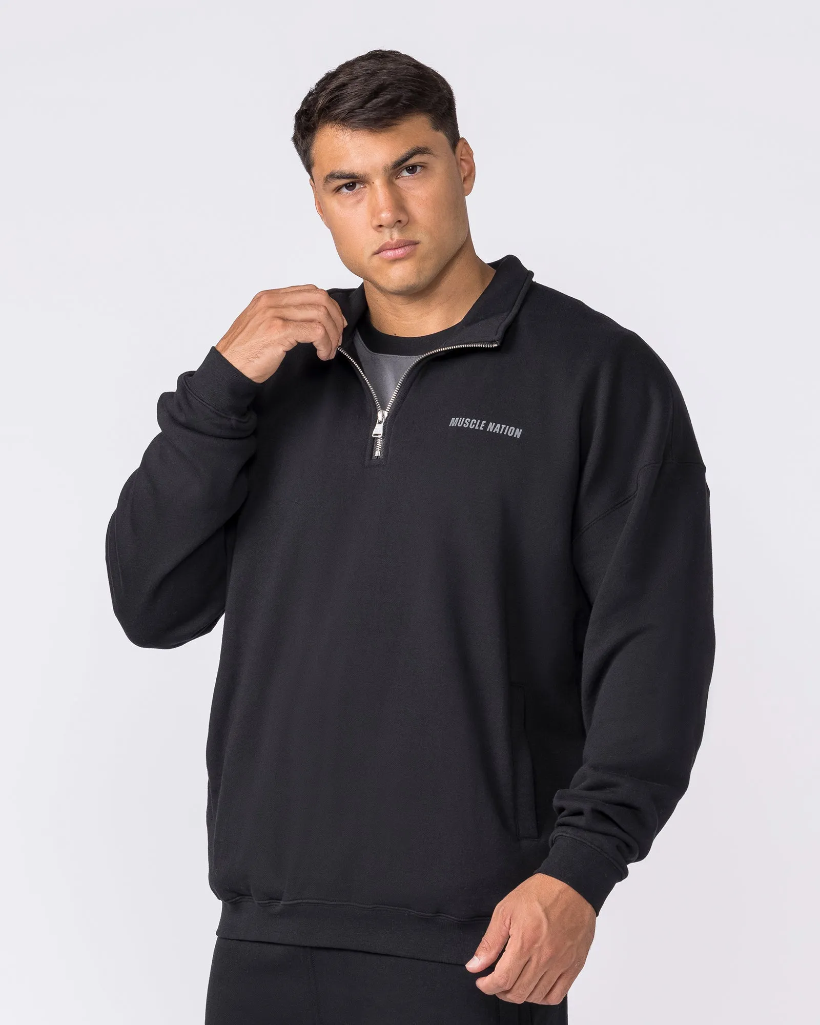Essential Quarter Zip - Black sold by Muscle Nation product image thumbnail 4