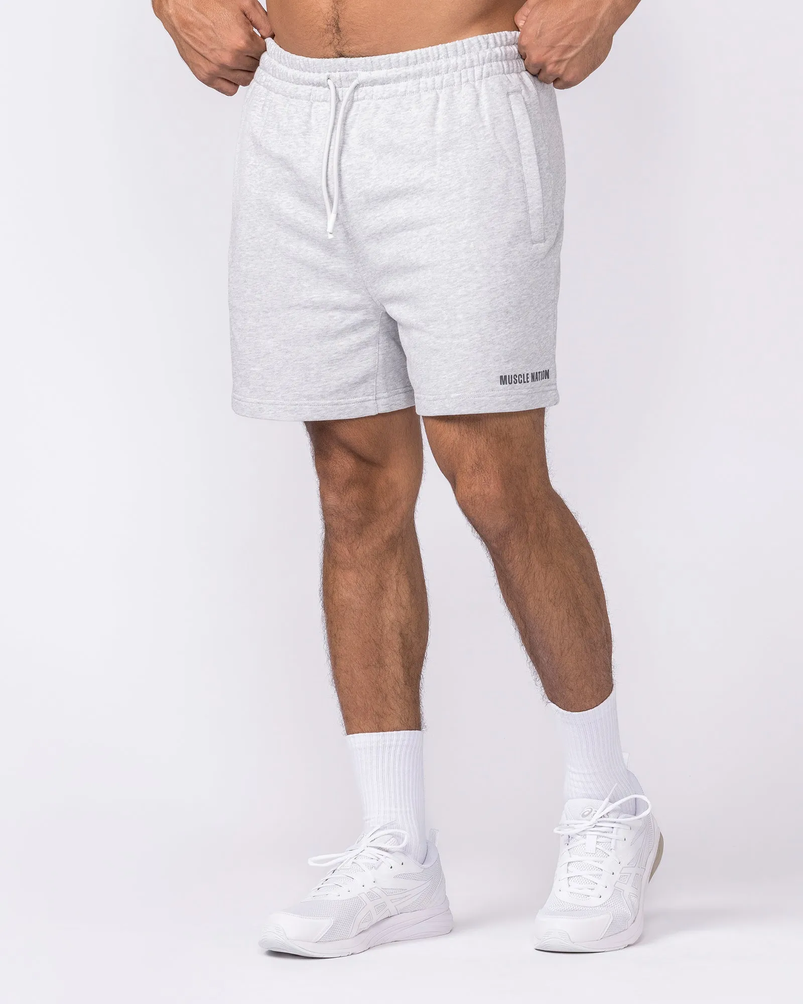 Essential Sweat 5" Shorts - Grey Marl sold by Muscle Nation