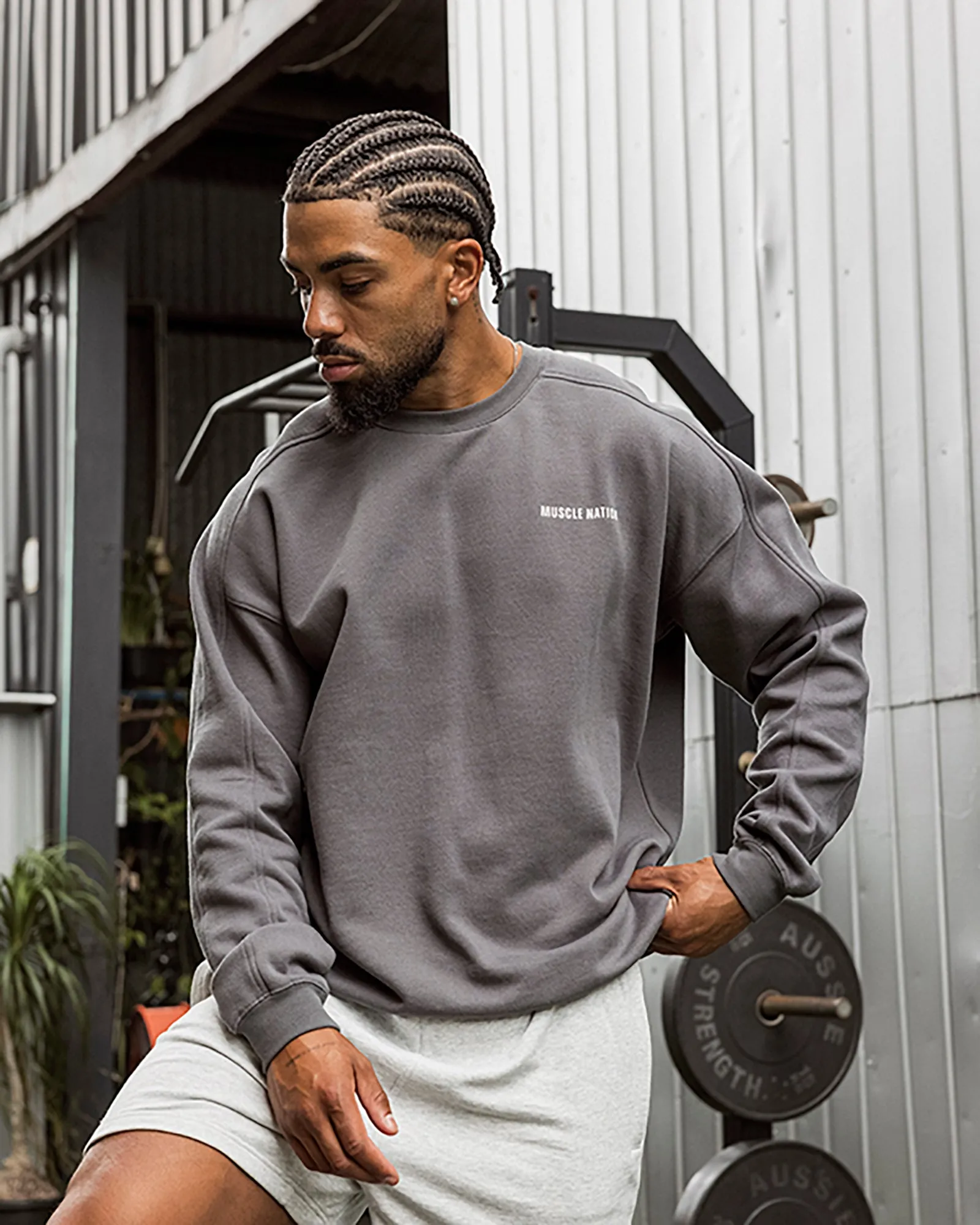 Essential Crew Pullover - Tornado sold by Muscle Nation