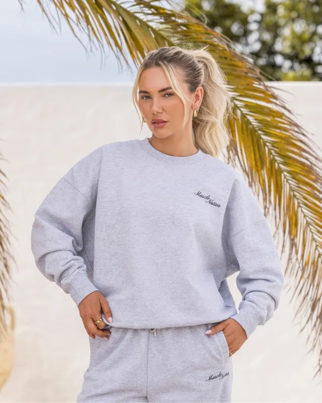 Collective Boxy Pullover - Light Grey Marl made by Muscle Nation