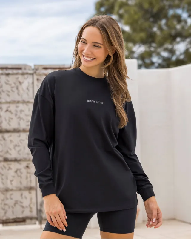 Classic Long Sleeve Top - Black made by Muscle Nation