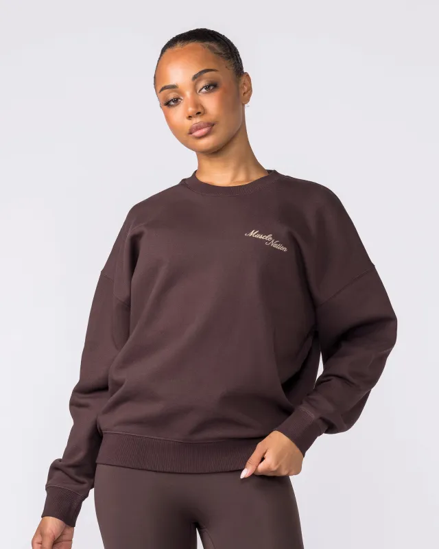 Collective Boxy Pullover - Cocoa made by Muscle Nation