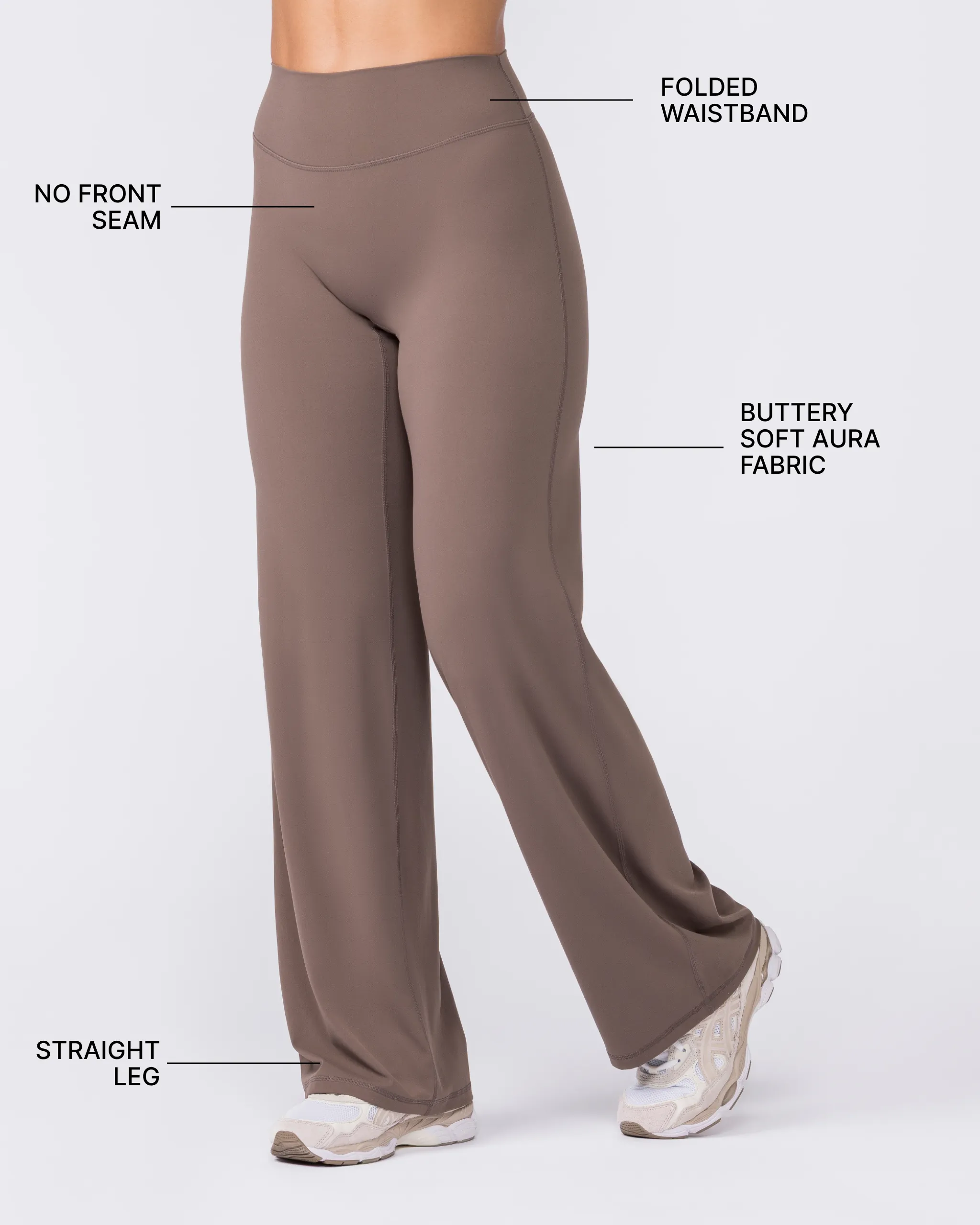 Aura Straight Leg Leggings Tall - Taupe sold by Muscle Nation product image thumbnail 2